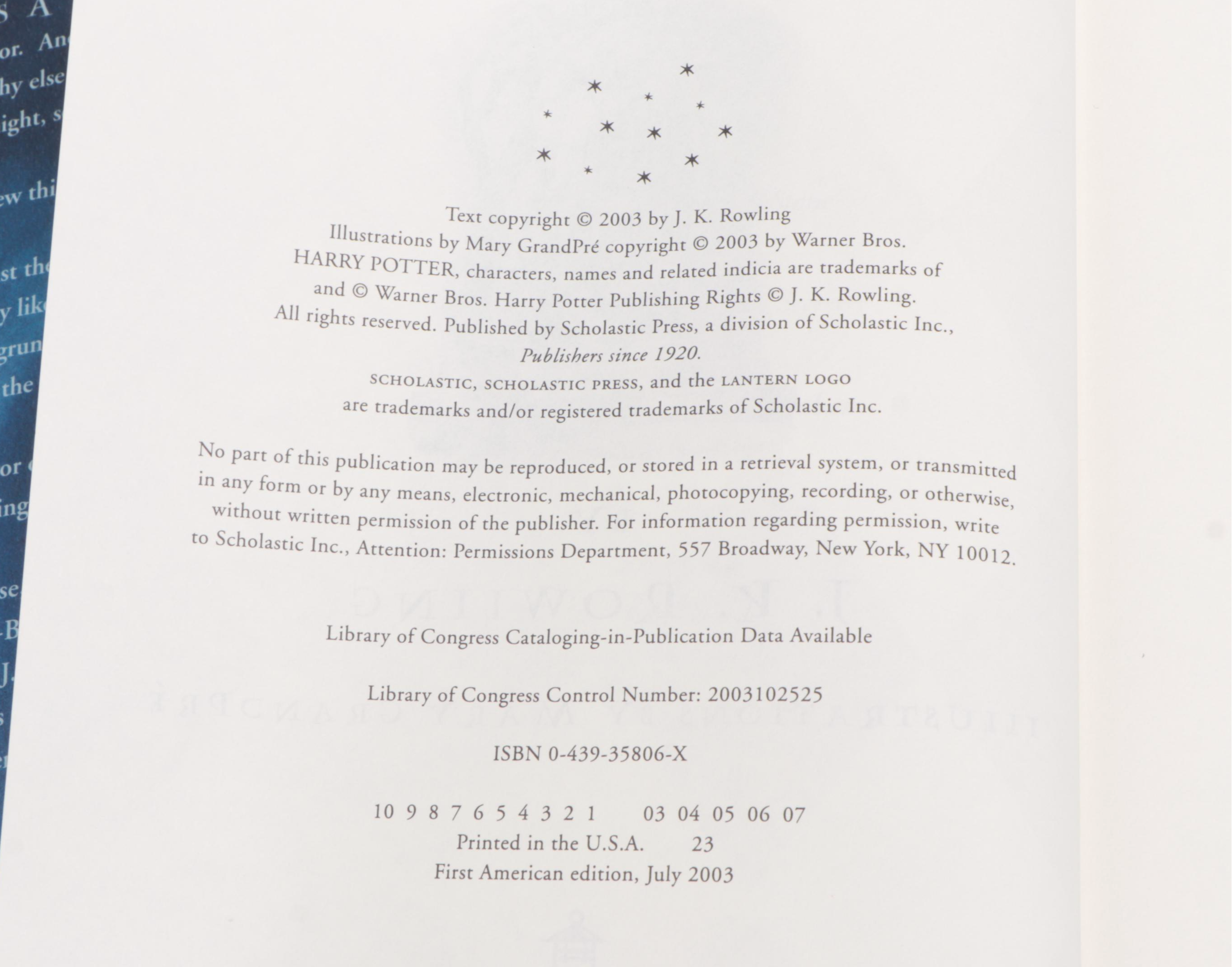 First American Edition "Harry Potter" Complete Series with "The Cursed Child"