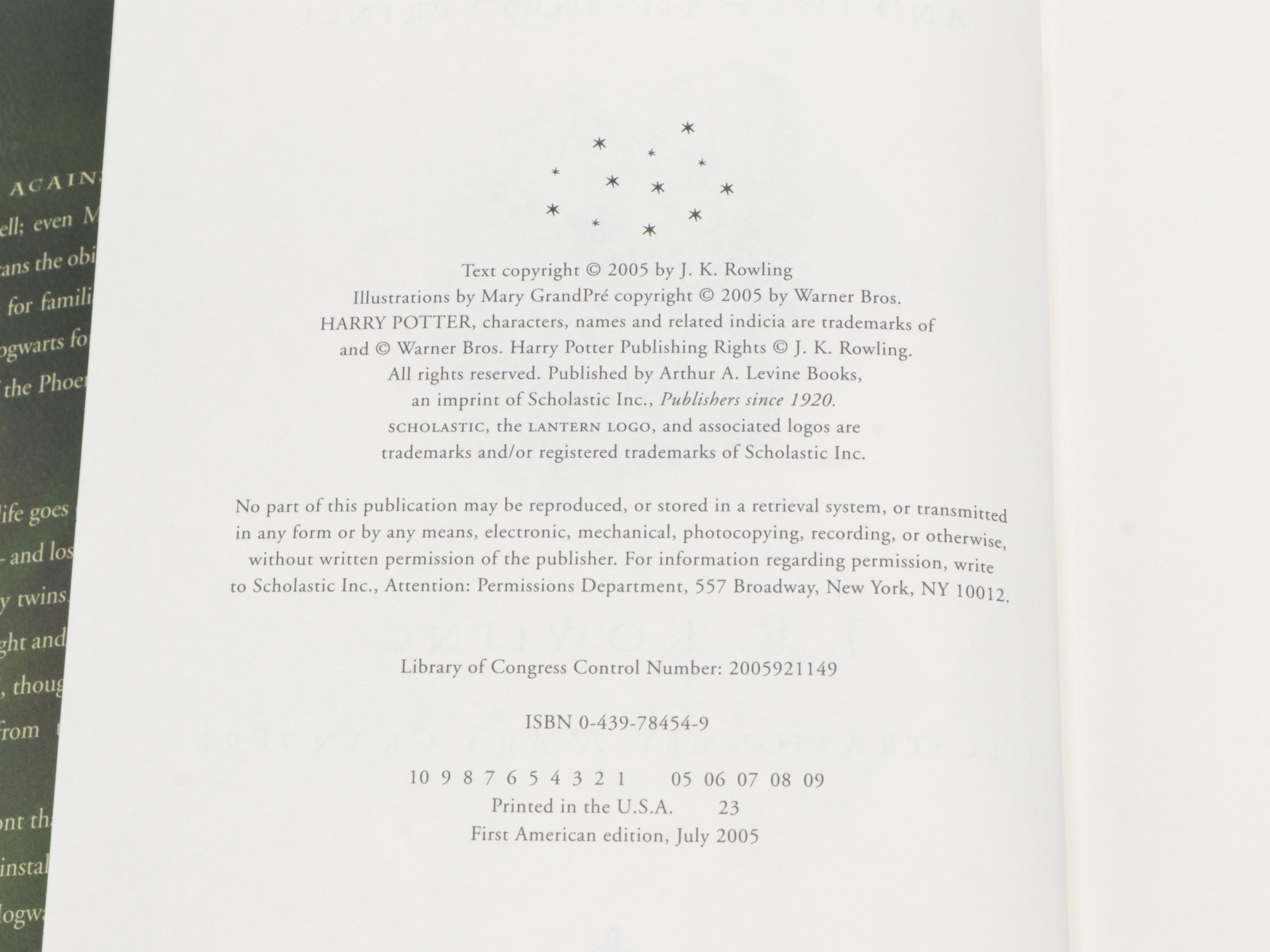 First American Edition "Harry Potter" Complete Series with "The Cursed Child"