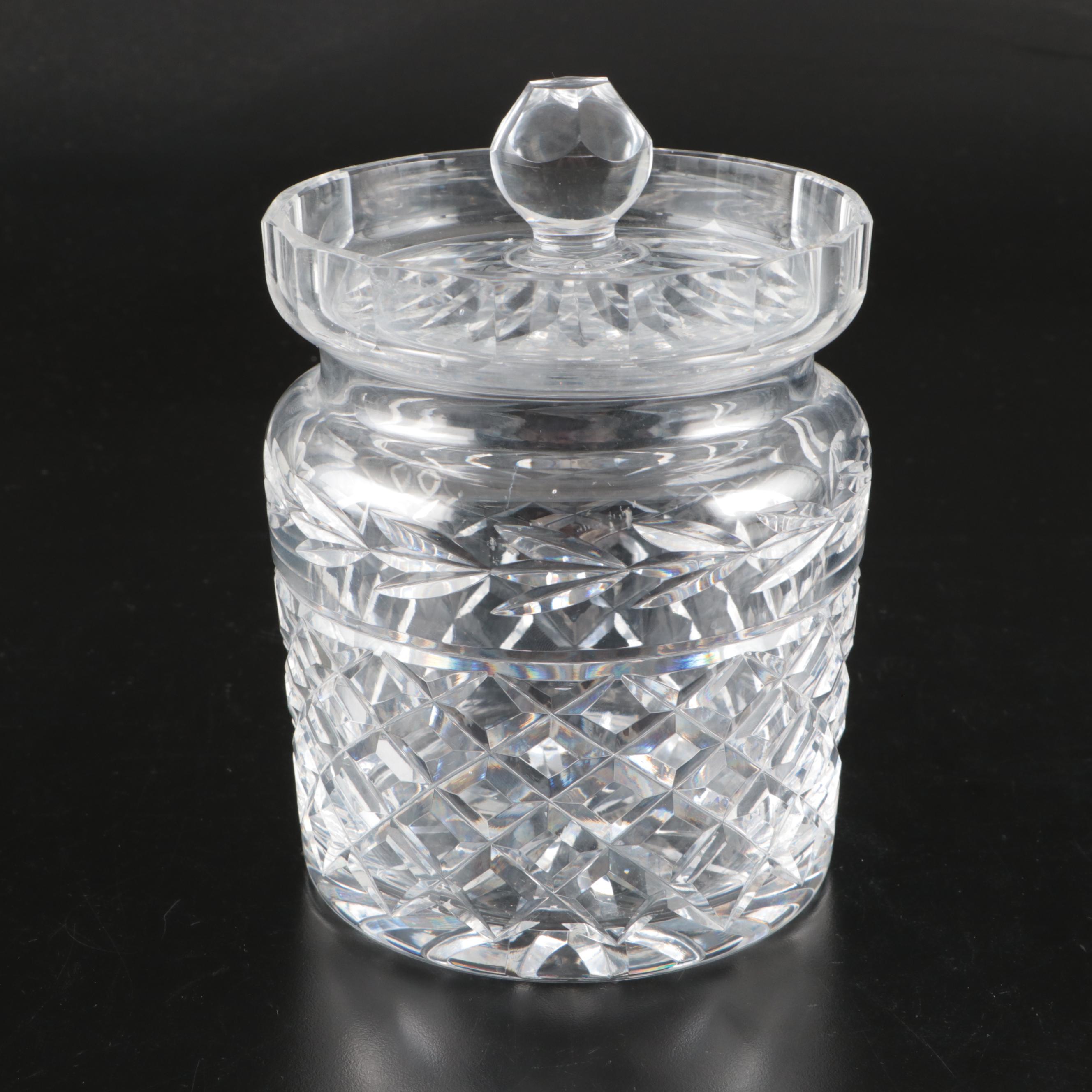 Waterford Crystal "Glandore" Biscuit Barrel, Mid to Late 20th Century