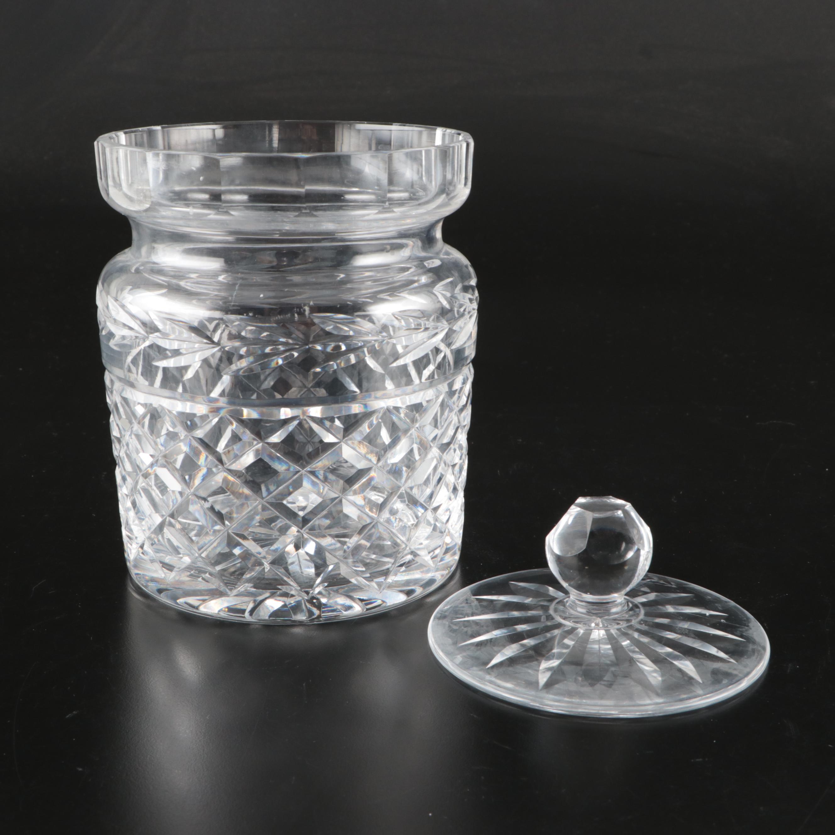Waterford Crystal "Glandore" Biscuit Barrel, Mid to Late 20th Century
