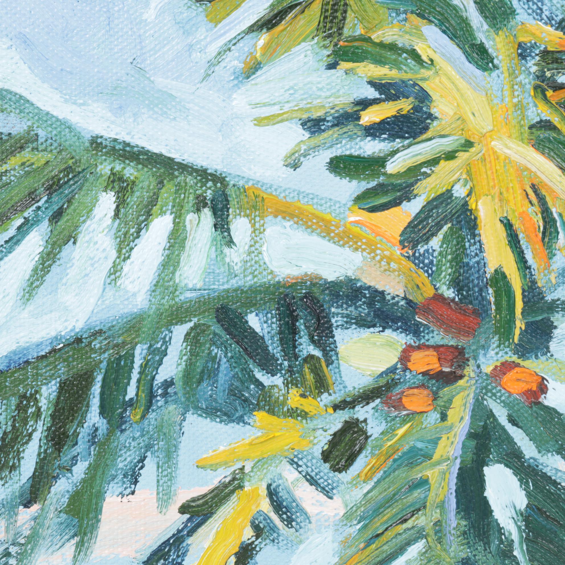Acrylic on Canvas Painting of Palm Tree