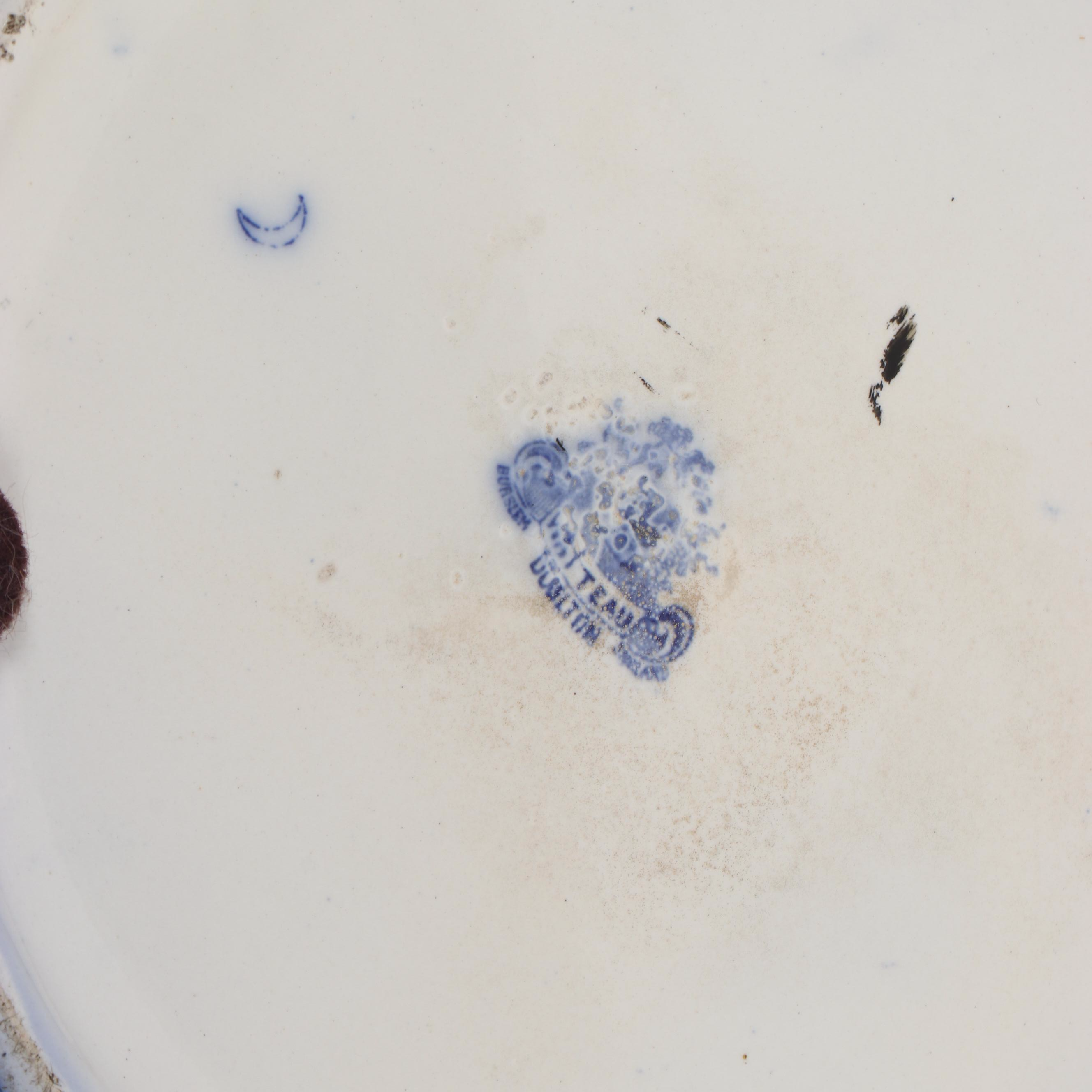 Doulton English  Flow Blue "Watteau" Umbrella Stand, Early 20th Century