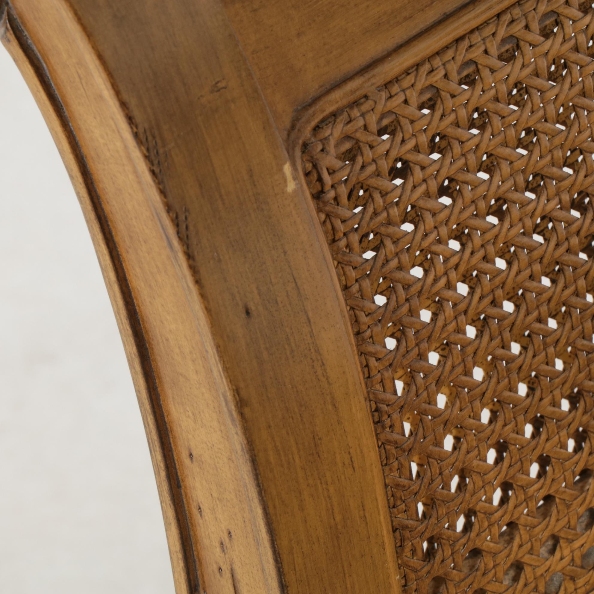 Ballard Designs Louis XV Style Bench with Woven Cane Seating