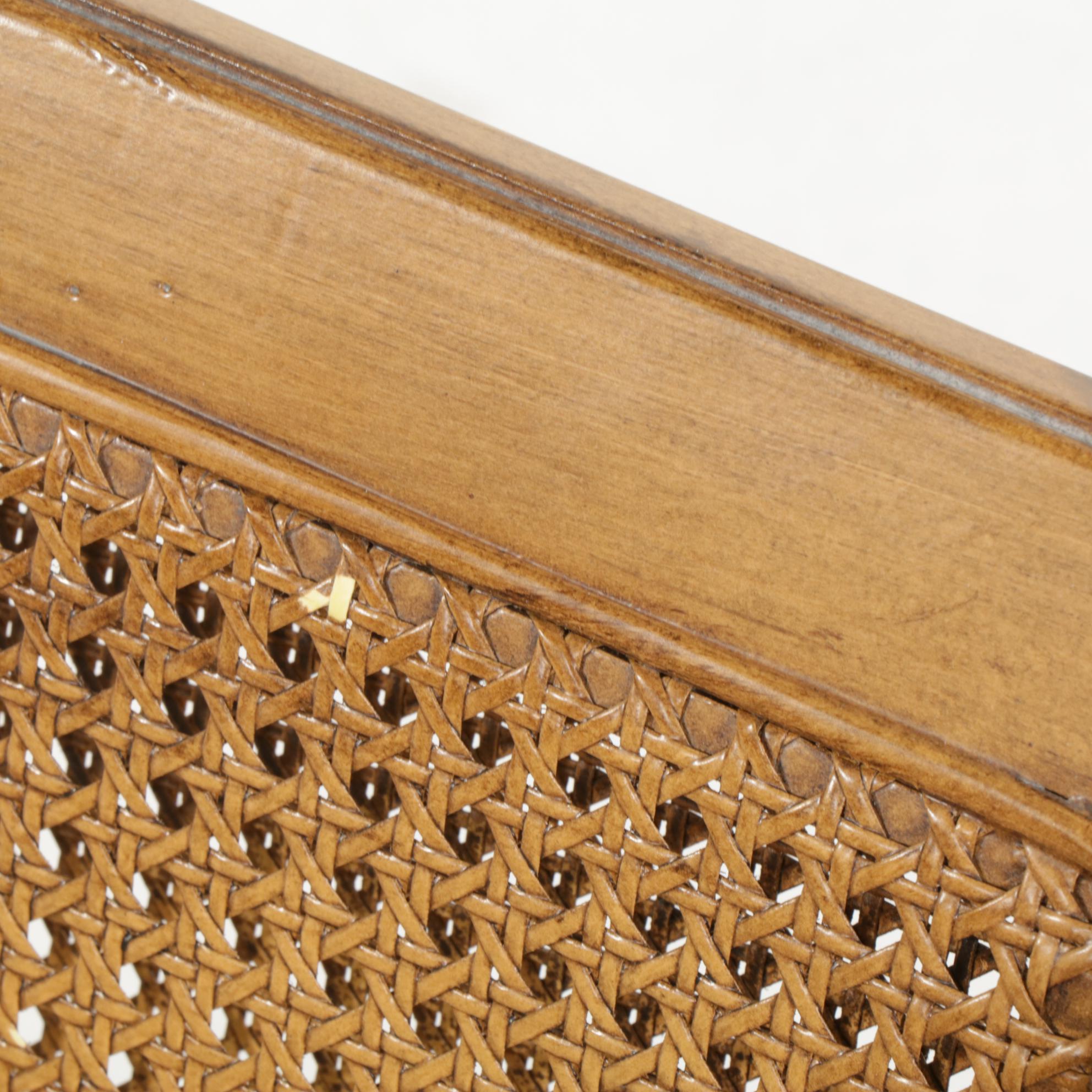 Ballard Designs Louis XV Style Bench with Woven Cane Seating