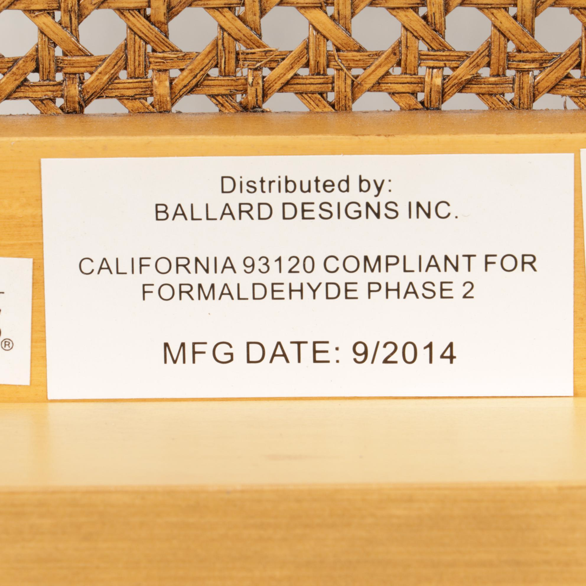 Ballard Designs Louis XV Style Bench with Woven Cane Seating