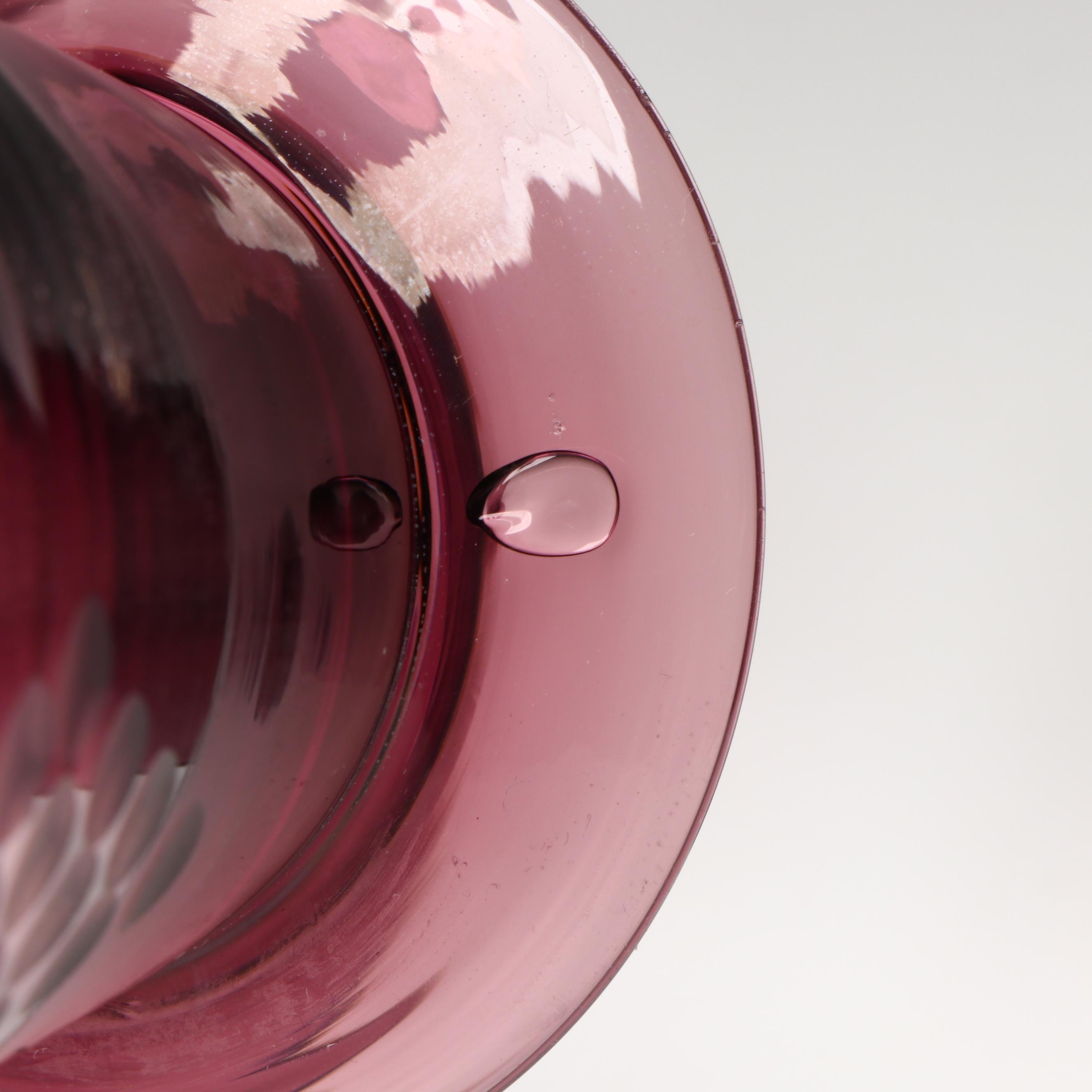 Etched Amethyst Glass Julep Cups