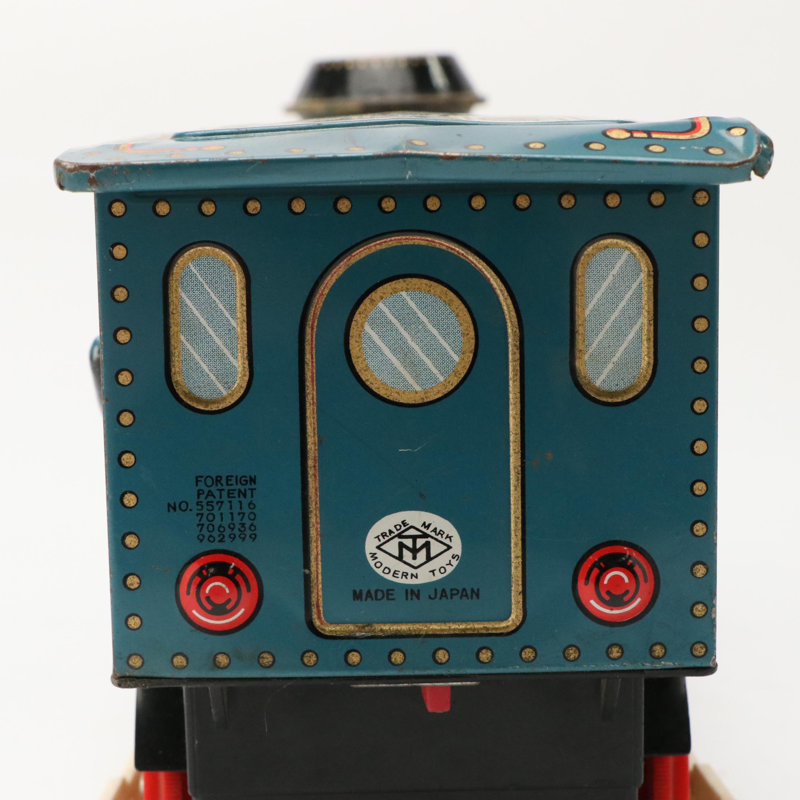 Modern Toys and Shinseikiki Tin Lithograph Toy Trains, Mid-20th Century