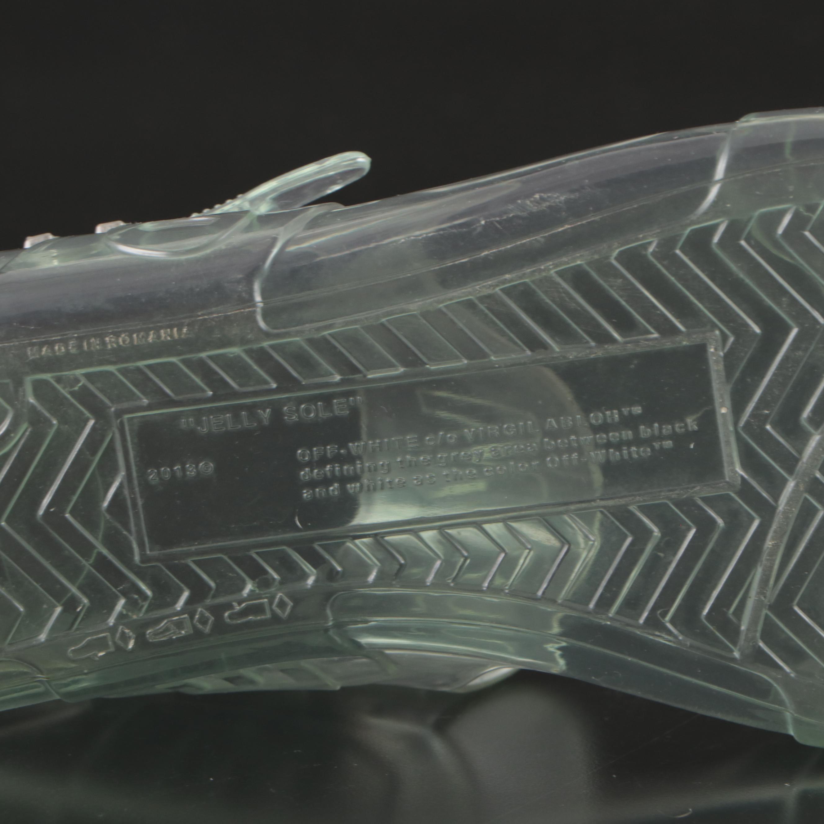 Off-White™ "Zip-Tie" Jelly Sandals in Transparent Light Blue Rubber, With Box