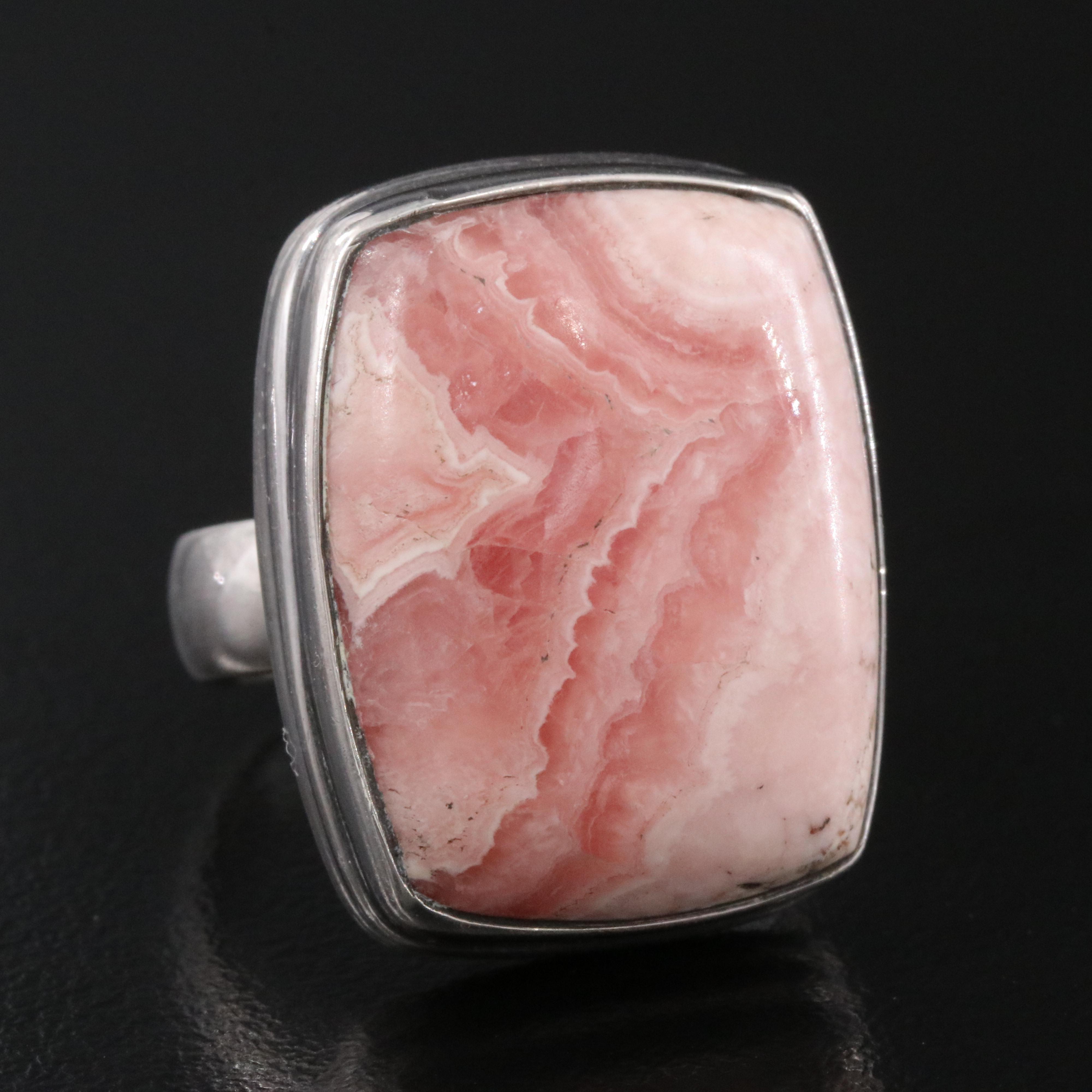 Sterling Rhodochrosite Ring