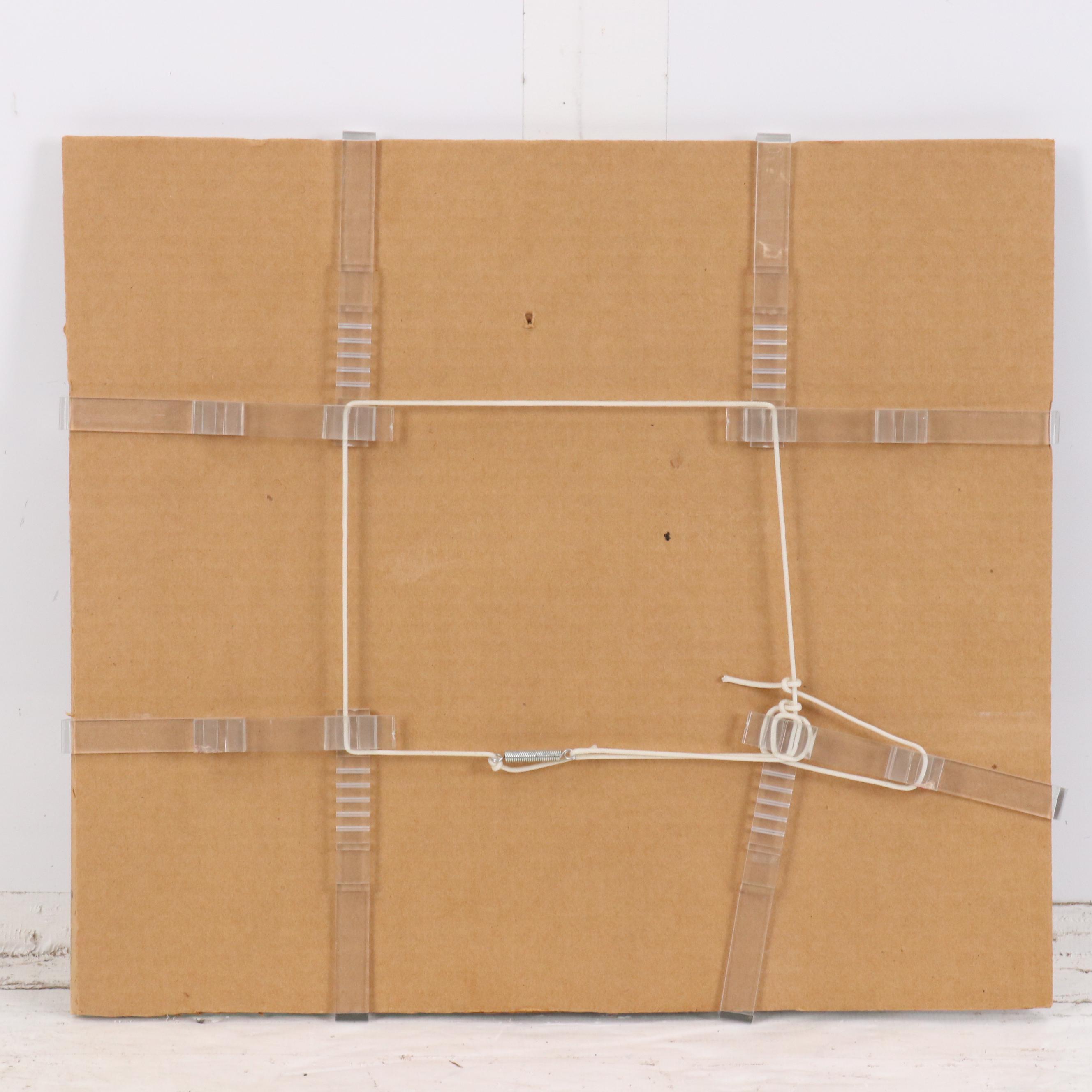 Hawaiian Landscape Linocut "Pioneer Inn Lahaina," 1980