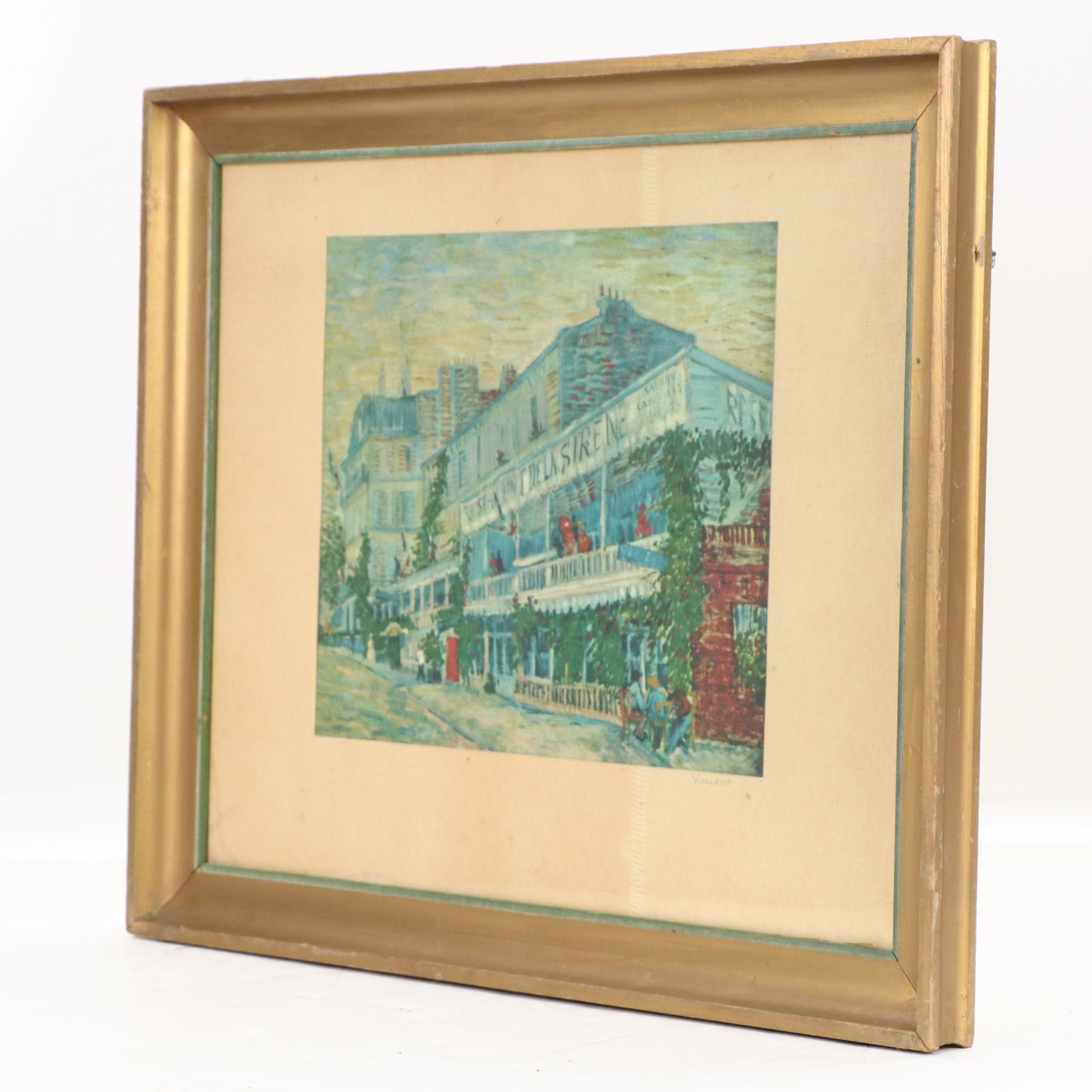 Offset Lithograph After Vincent Van Gogh "Le Restaurant de la Sirène à Asnières"