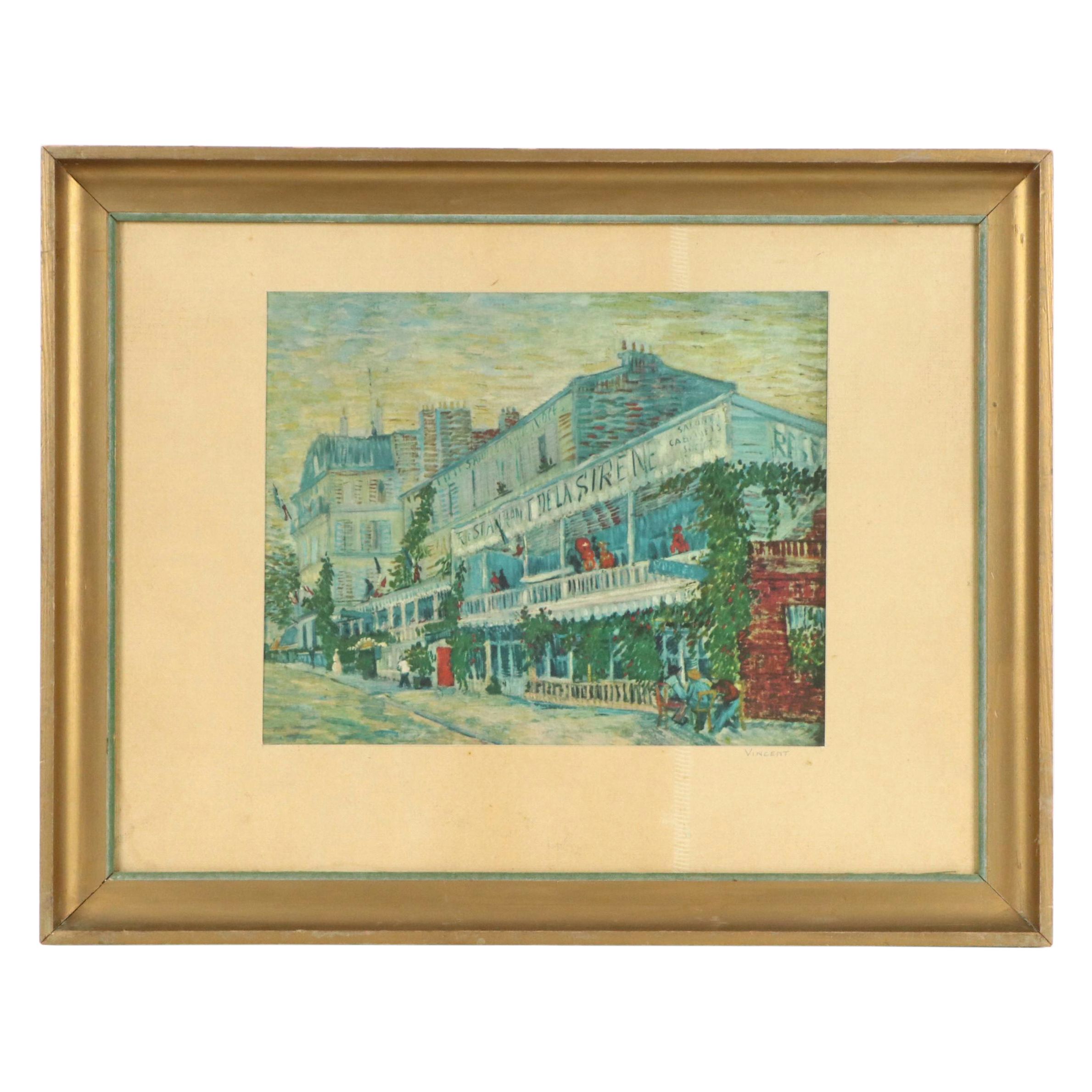 Offset Lithograph After Vincent Van Gogh "Le Restaurant de la Sirène à Asnières"