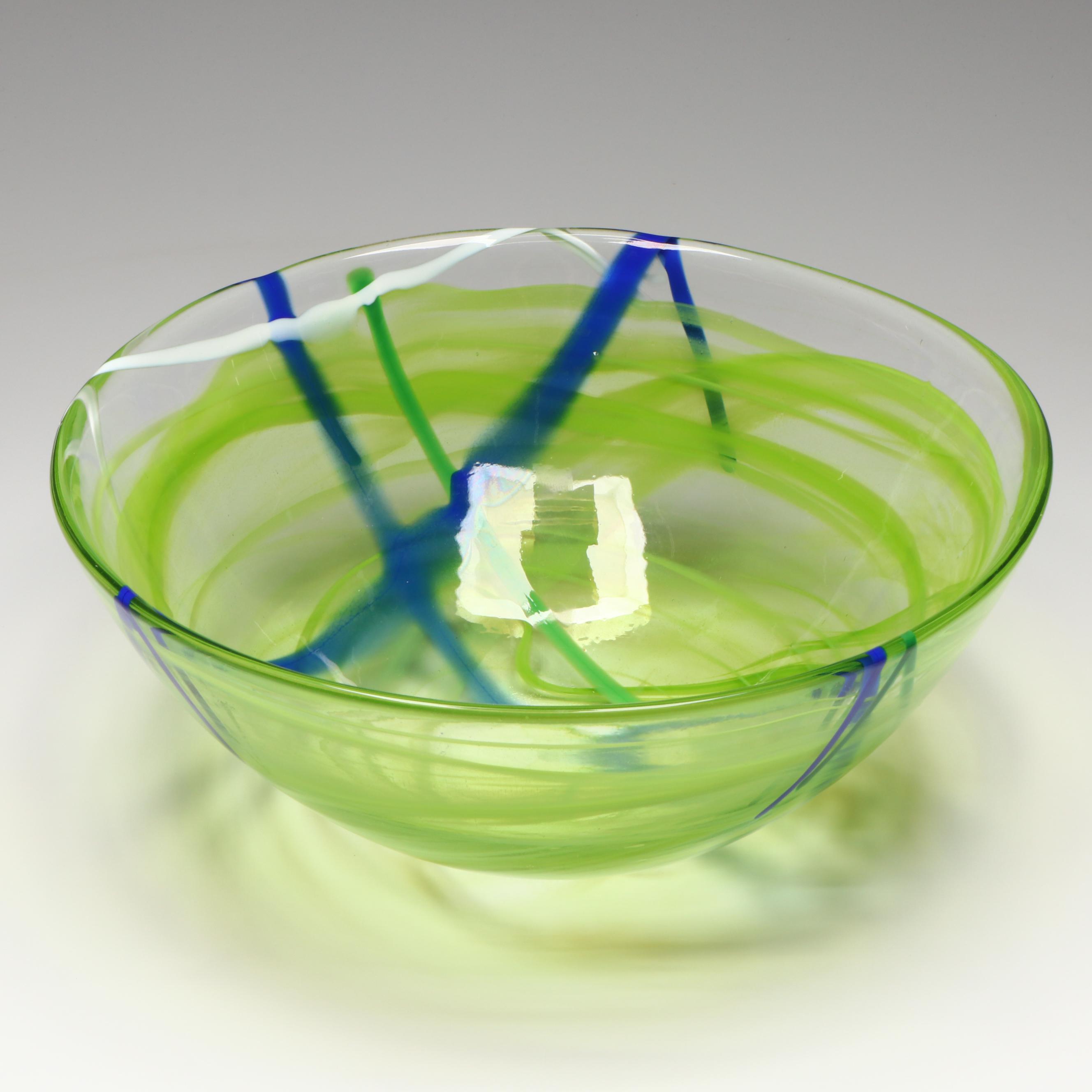 Anna Ehrner for Kosta Boda "Contrast" Multicolor Art Glass Bowl