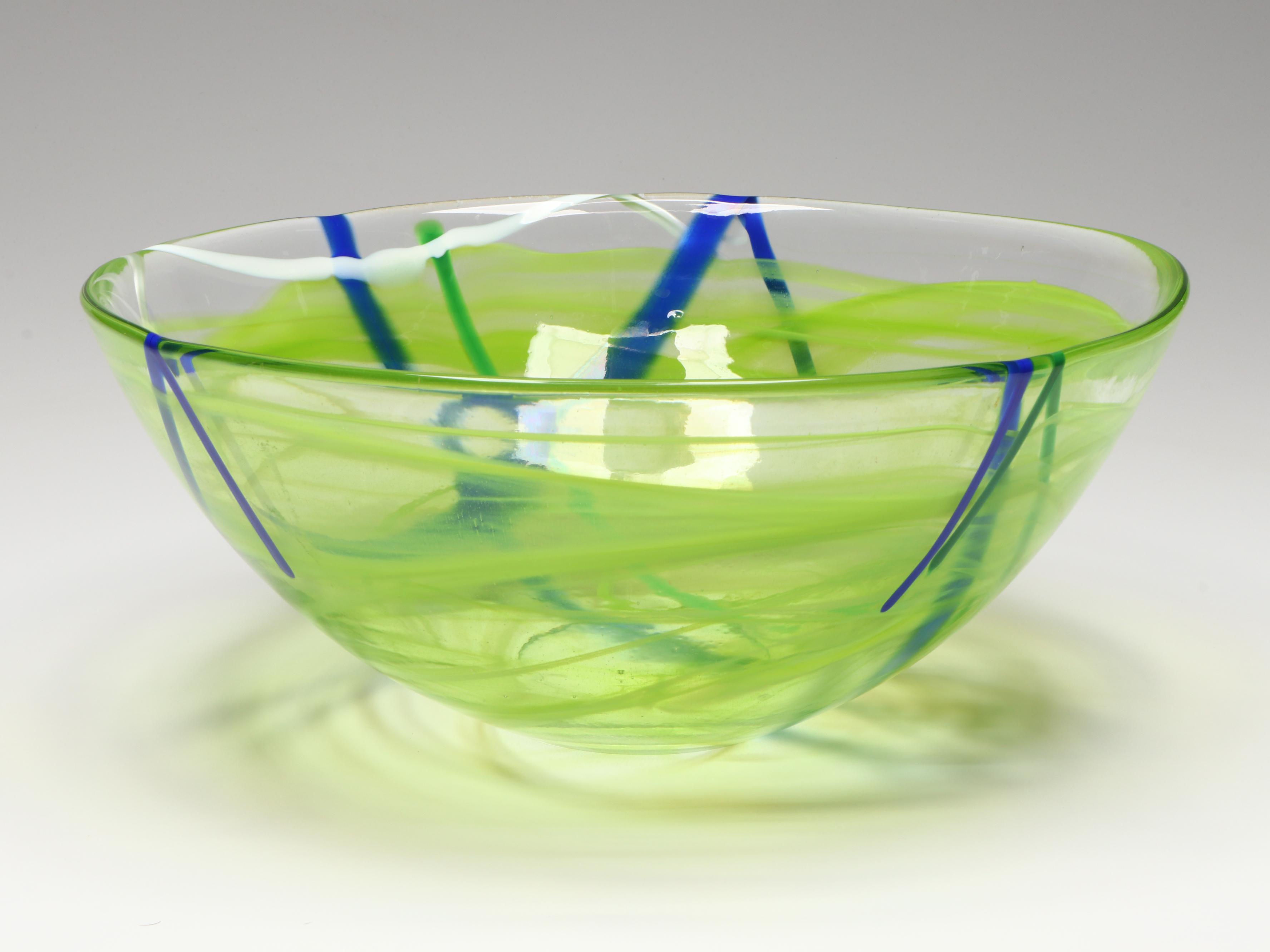 Anna Ehrner for Kosta Boda "Contrast" Multicolor Art Glass Bowl