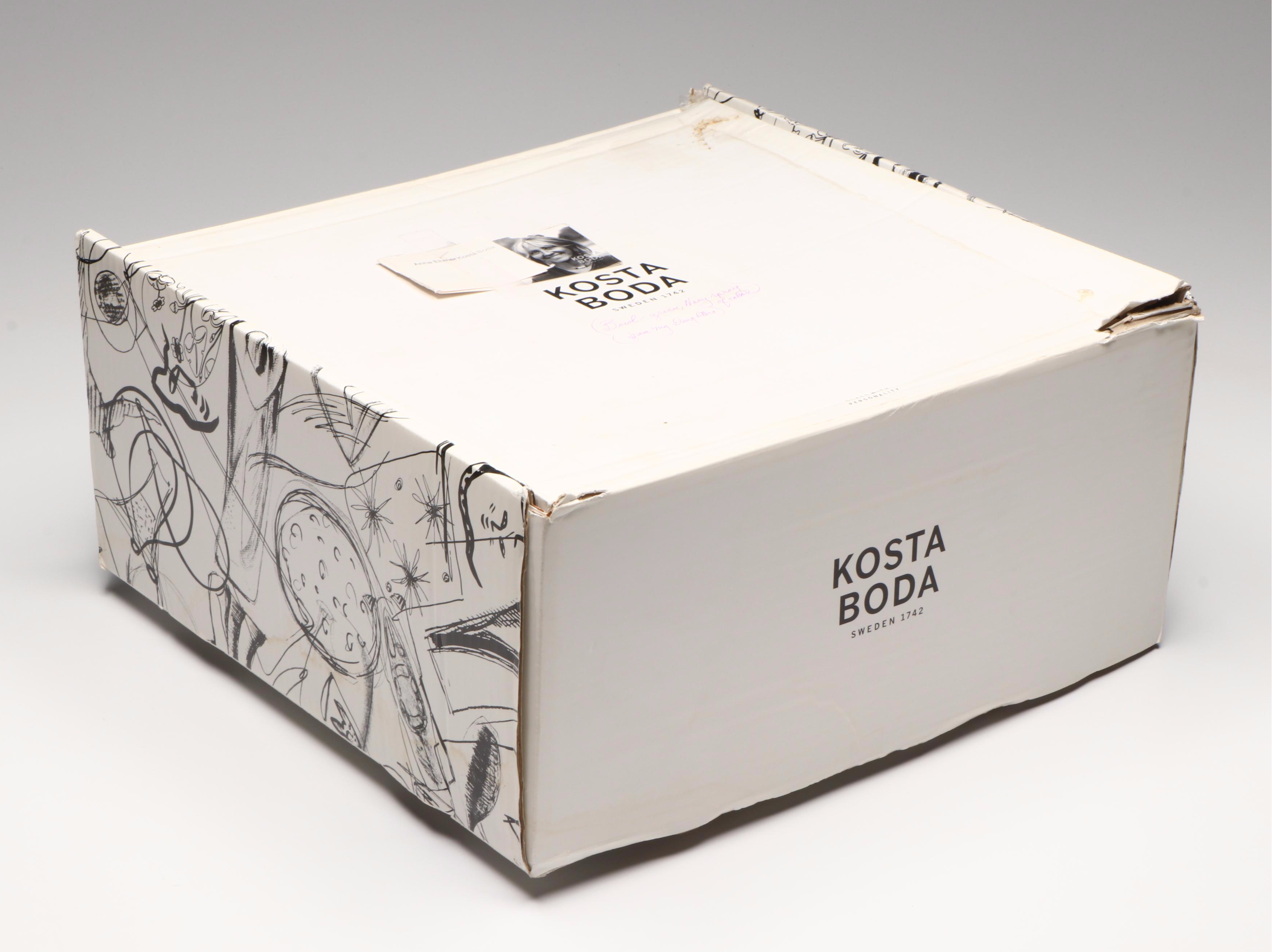 Anna Ehrner for Kosta Boda "Contrast" Multicolor Art Glass Bowl