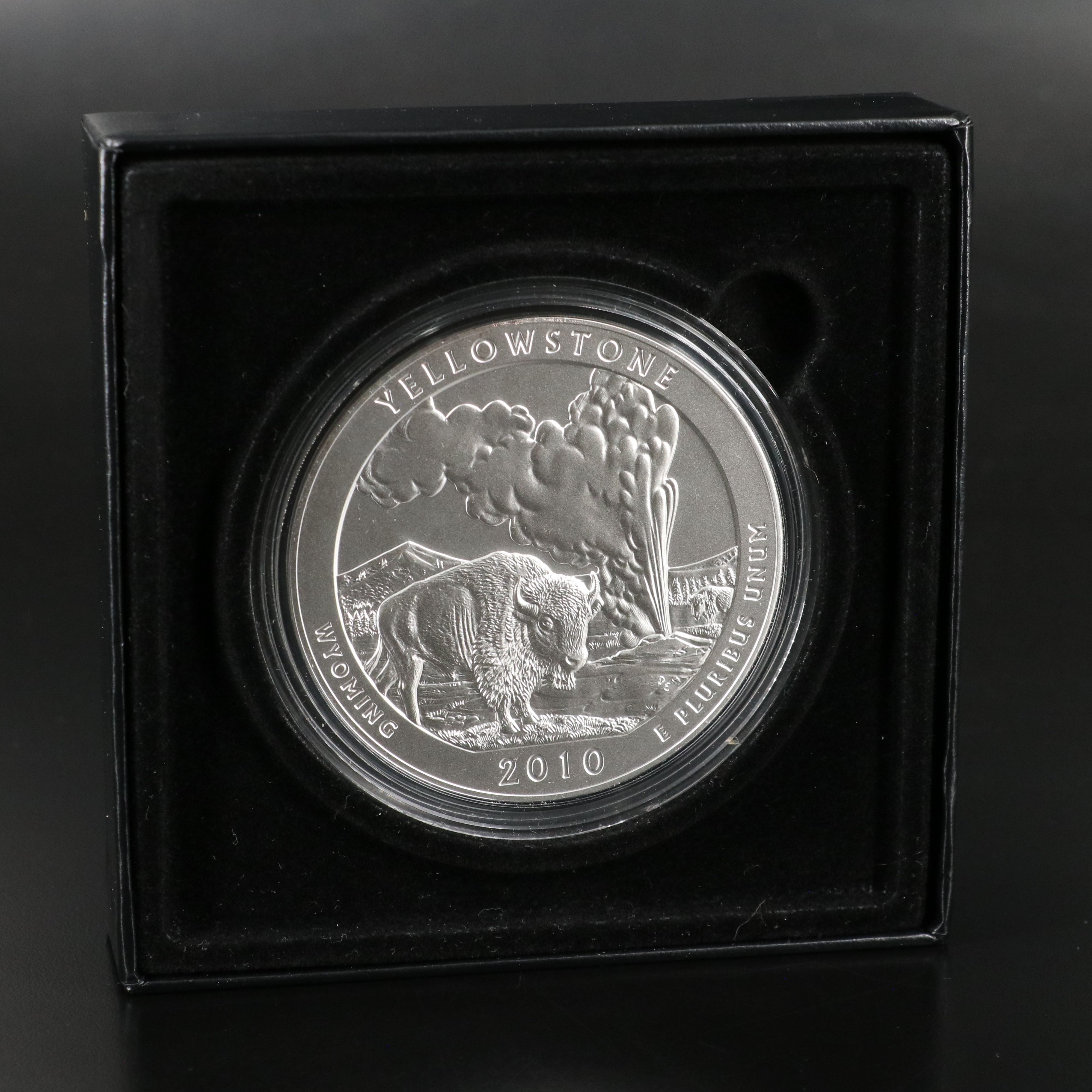 2010 America the Beautiful Five Ounce  coin commemorating Yellowstone