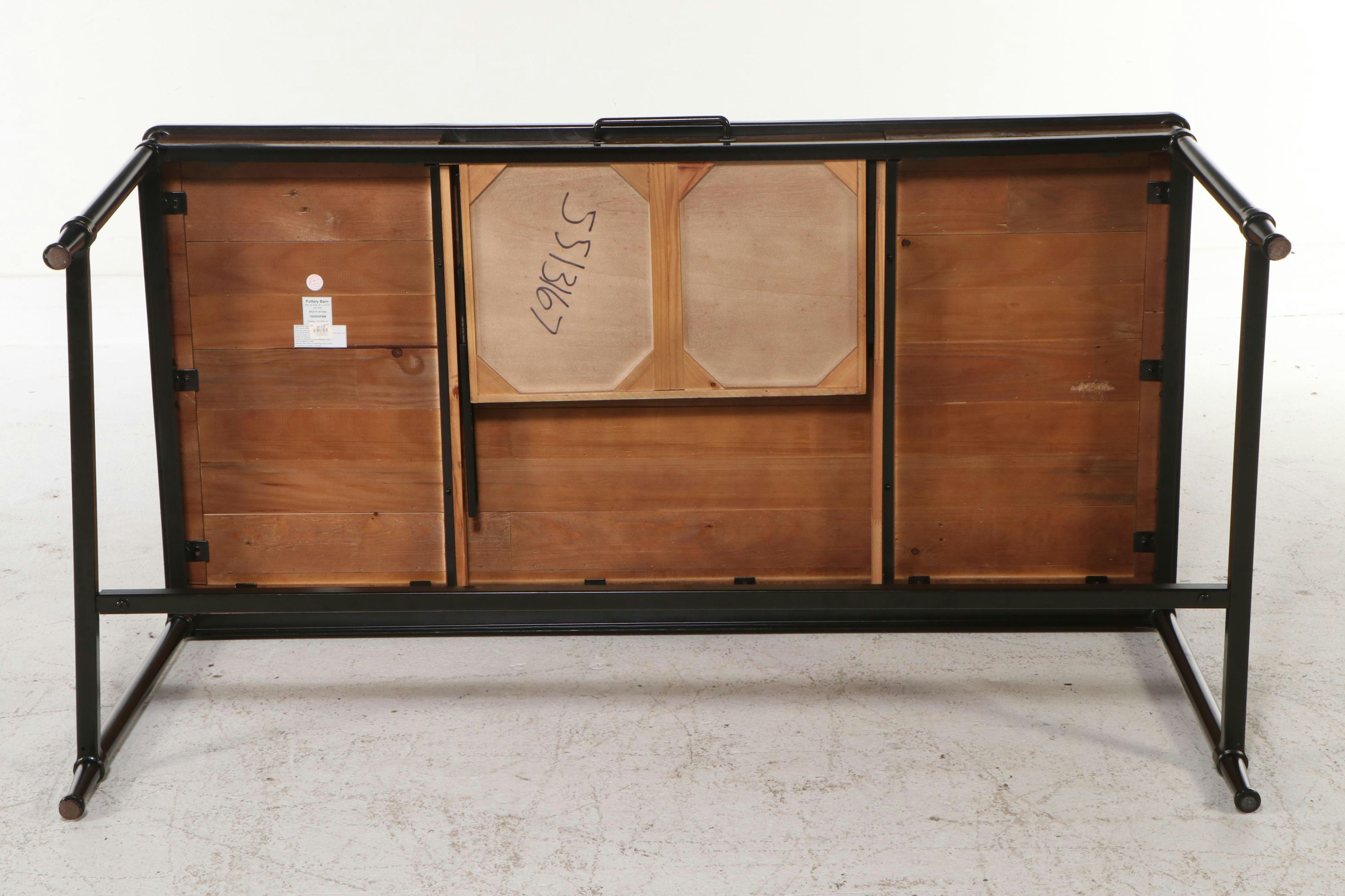 Pottery Barn "Juno" Industrial Style Pine and Metal Desk, 2019