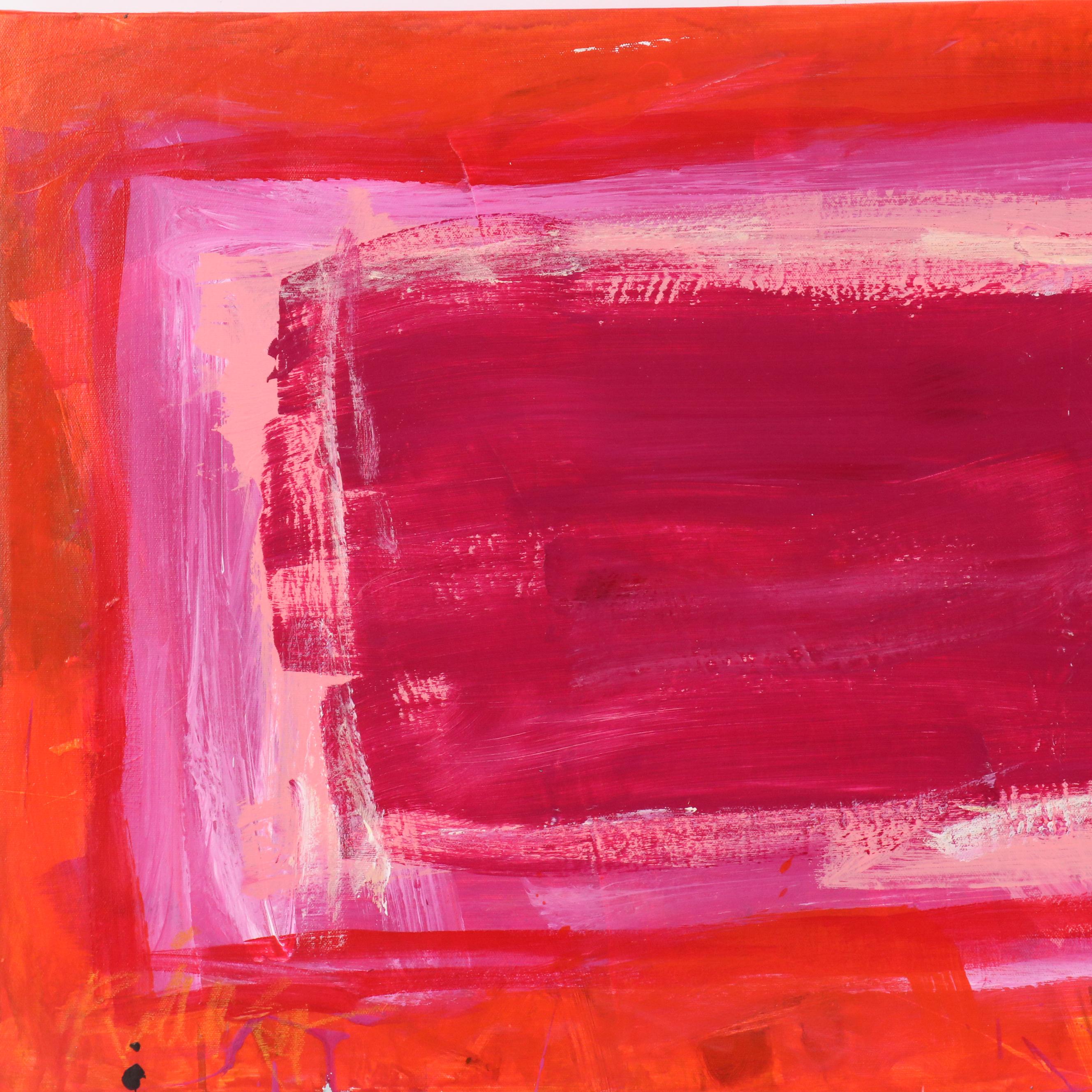 Robbie Kemper Abstract Acrylic Painting "Magenta Ziggurat"