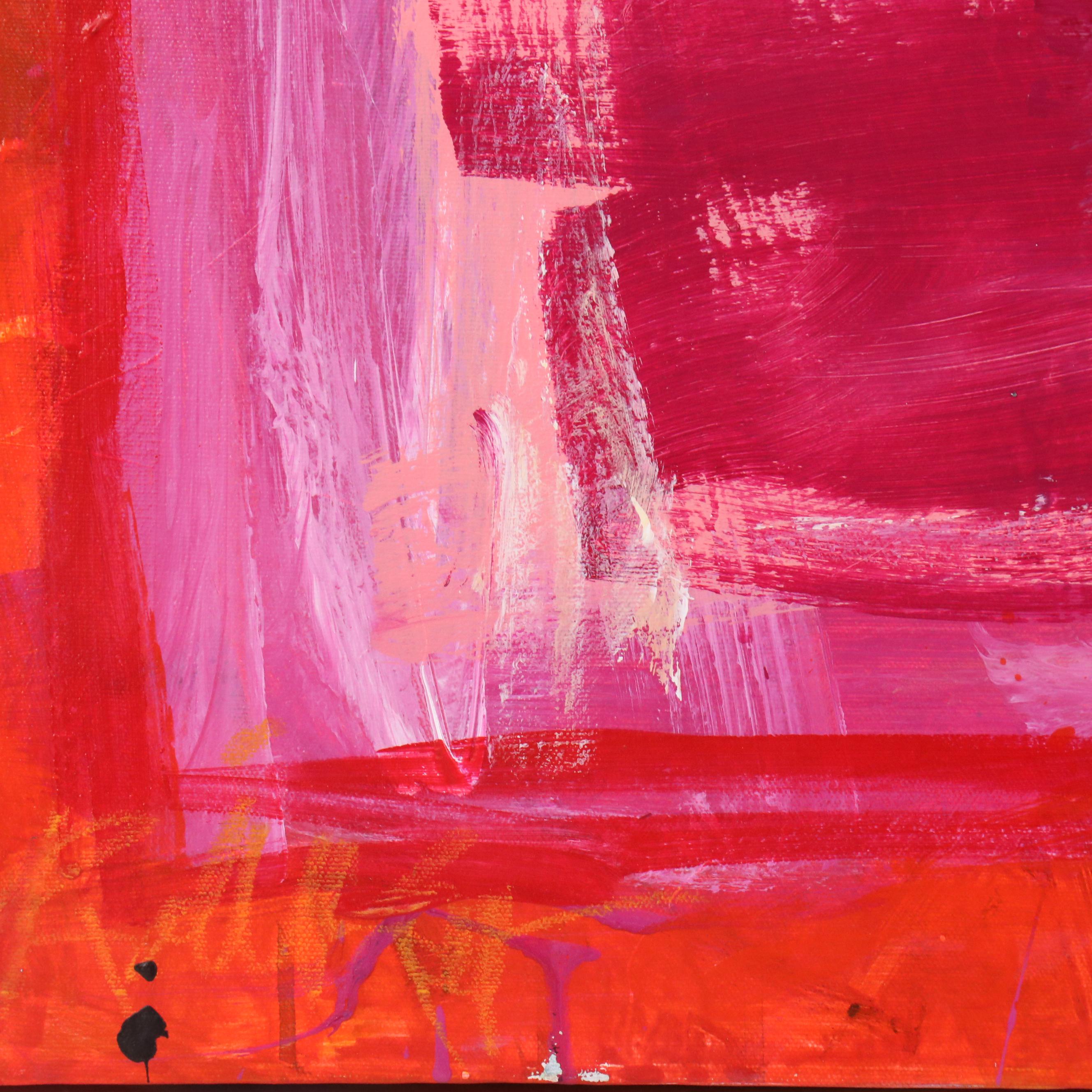 Robbie Kemper Abstract Acrylic Painting "Magenta Ziggurat"