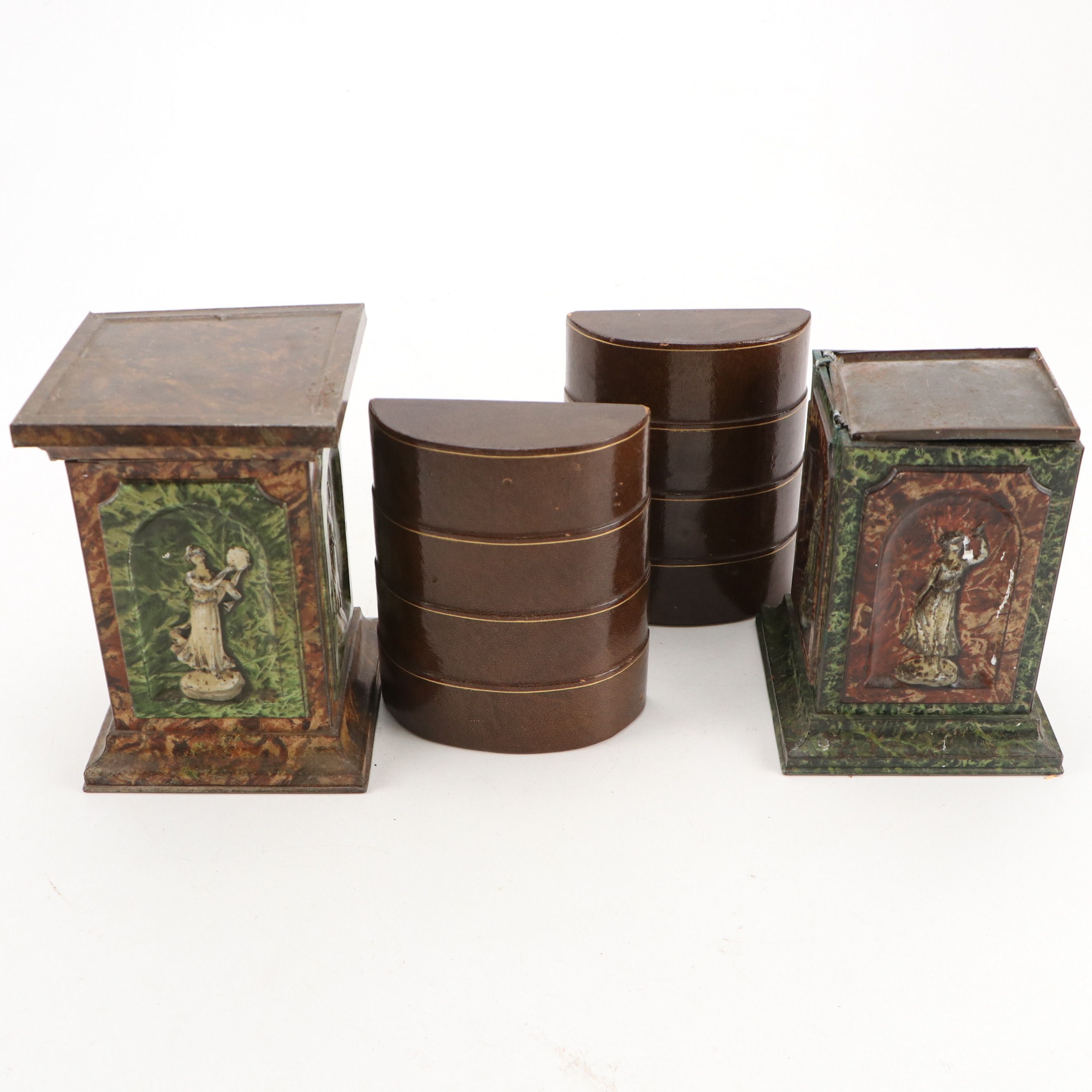 Huntley & Palmer English Biscuit Tins with Other Art Deco Style Bookends