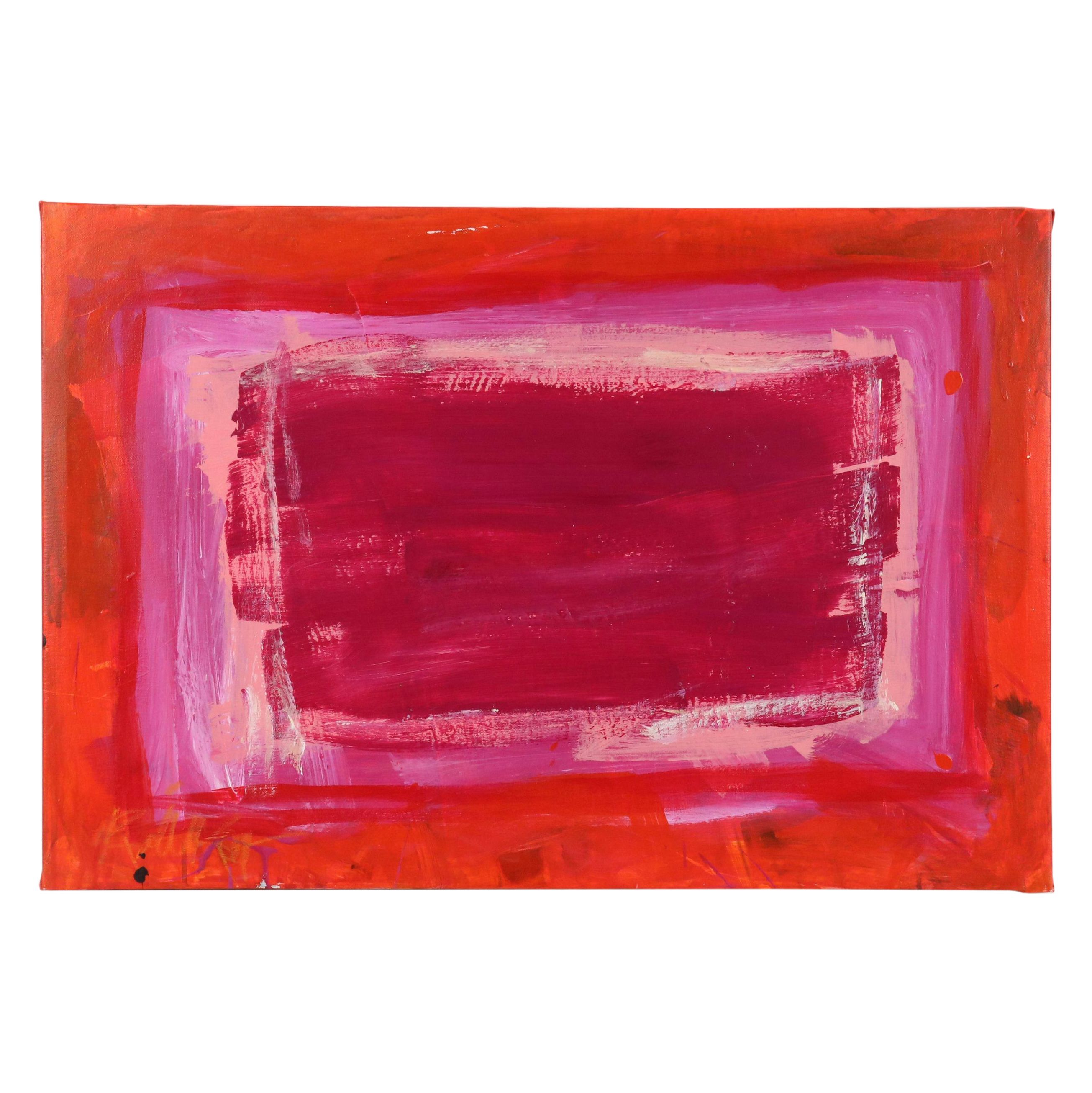 Robbie Kemper Abstract Acrylic Painting "Magenta Ziggurat"