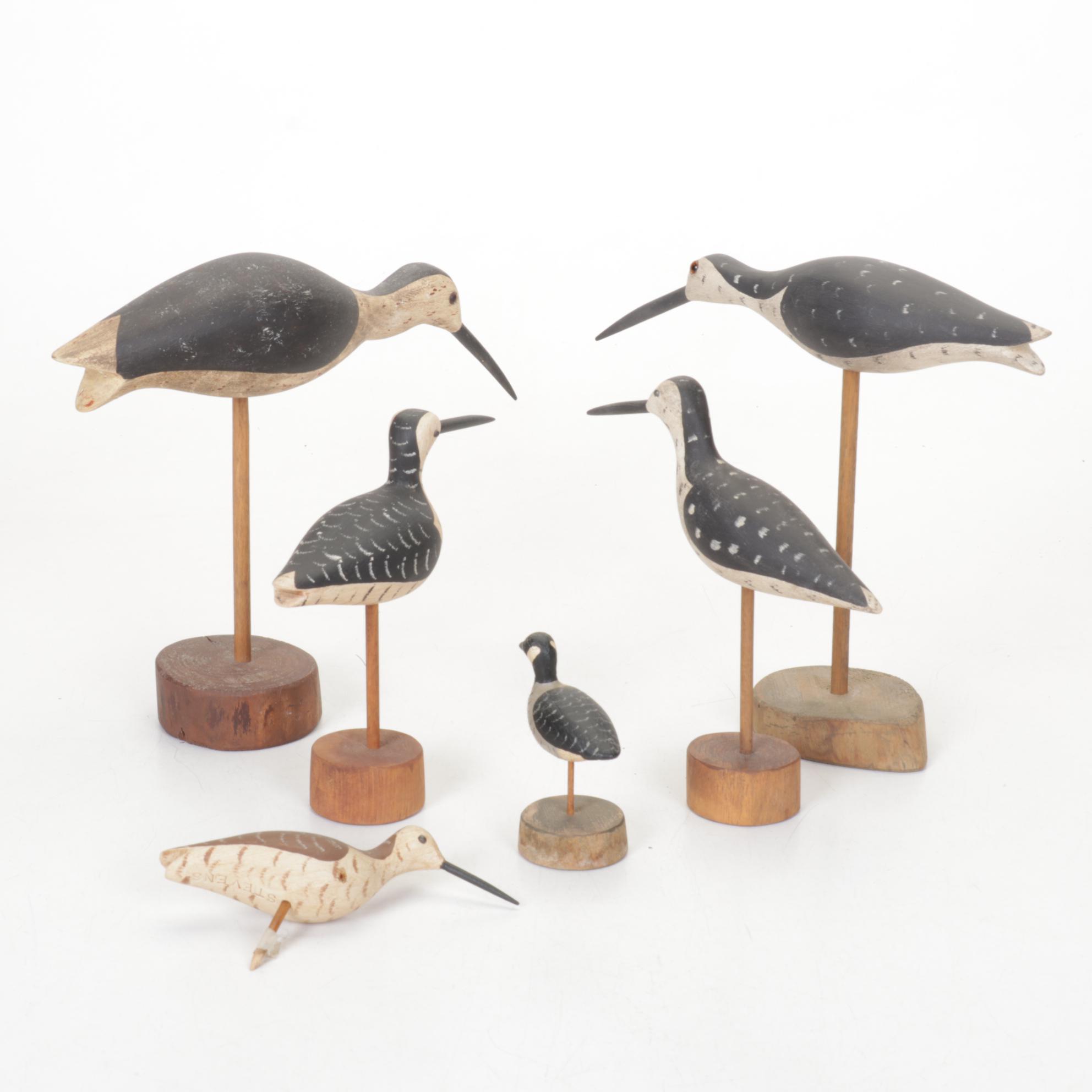 Timothy Stevens Hand-Carved Shorebird Figurines