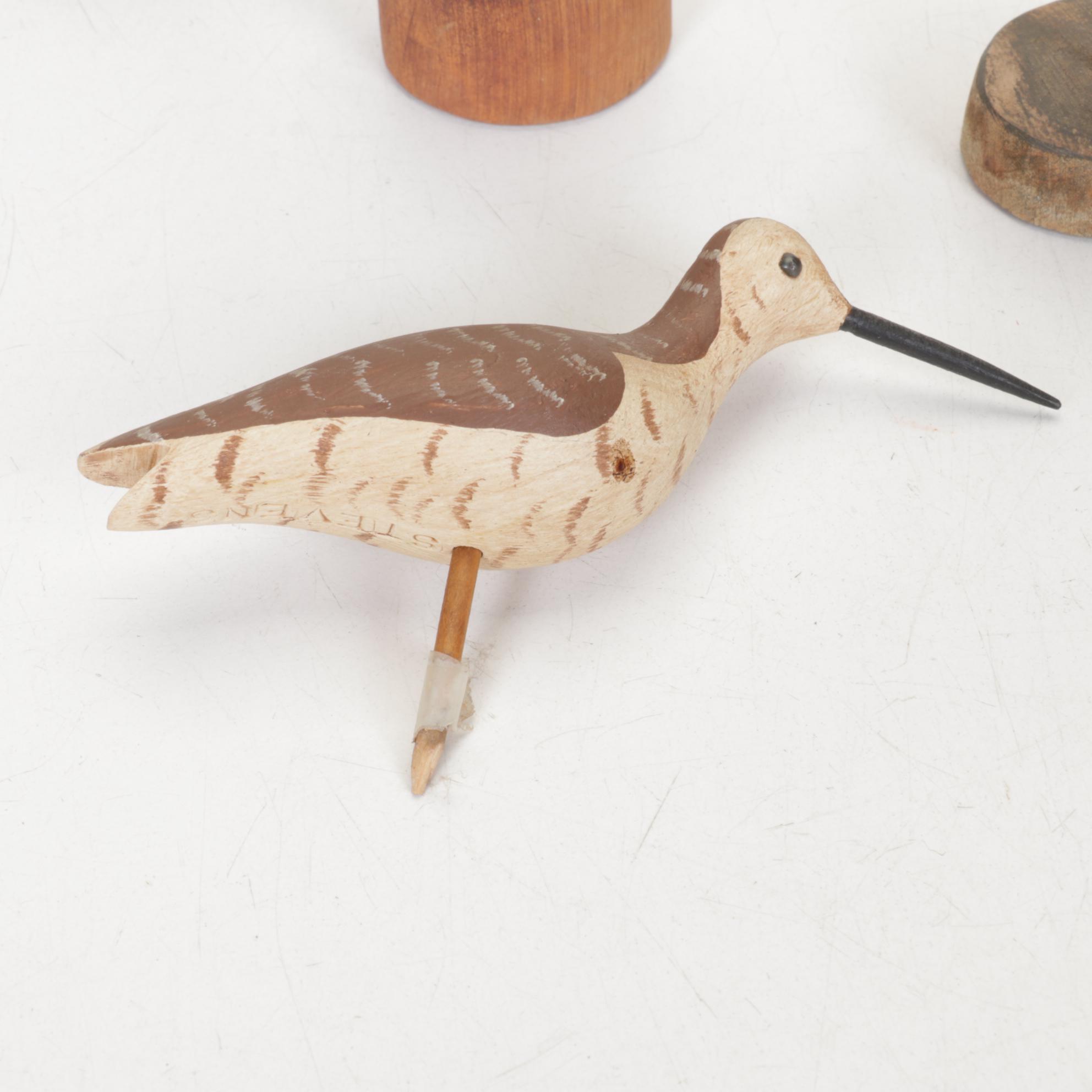 Timothy Stevens Hand-Carved Shorebird Figurines