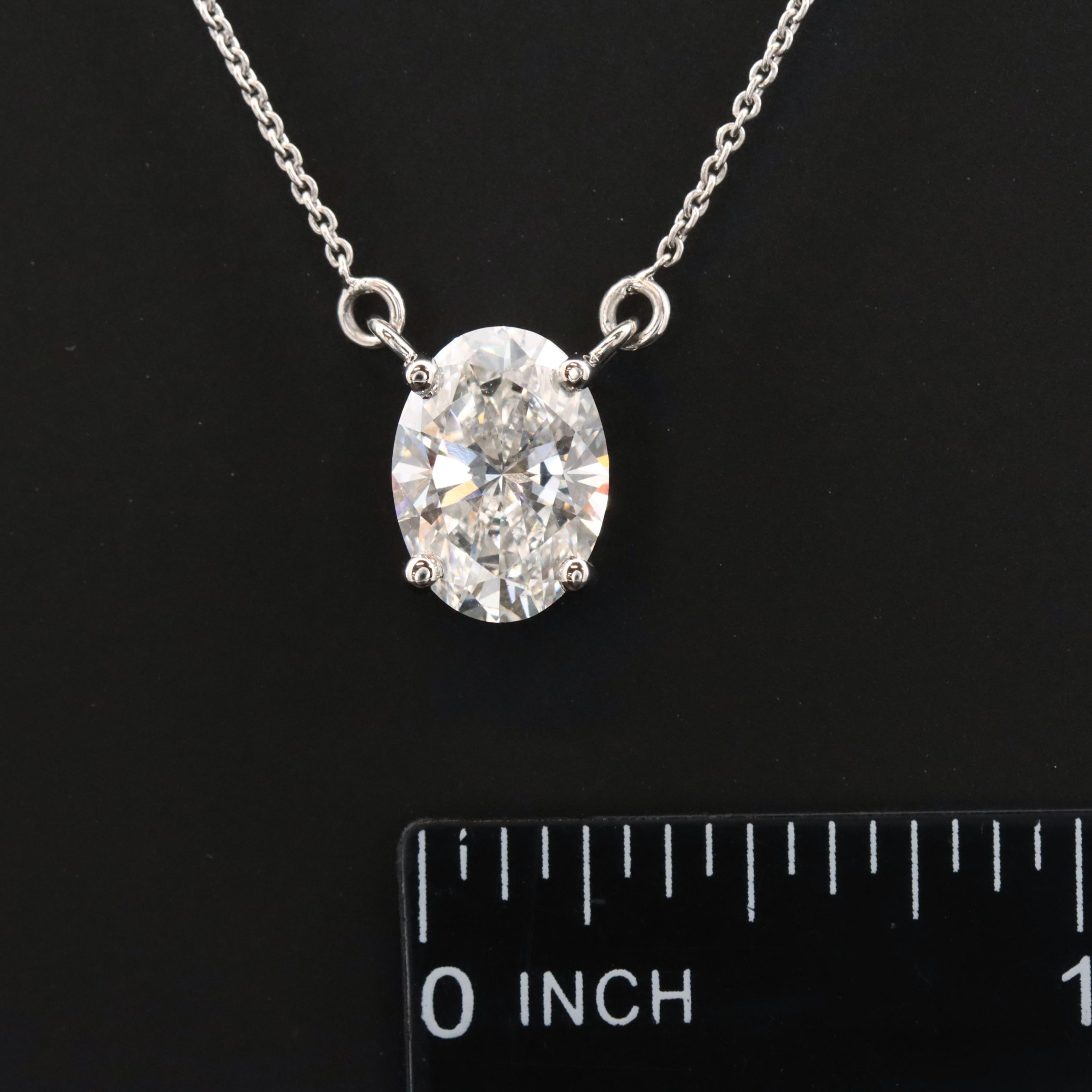 Platinum 3.03 CT Lab Grown Diamond Solitaire Necklace with IGI Report