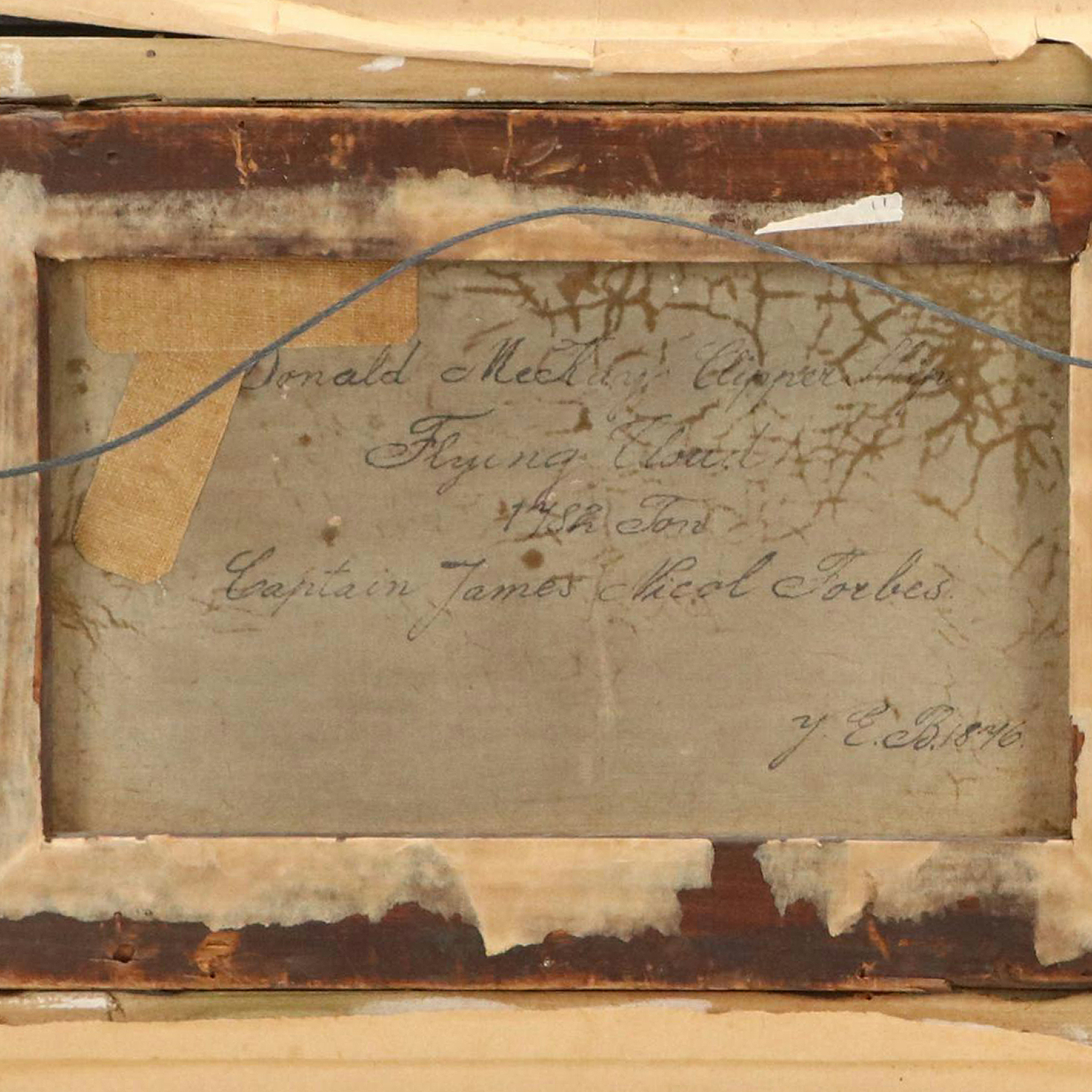 J.E.B. Maritime Oil Paintings of Clipper Ships Challenge and Flying Cloud, 1876