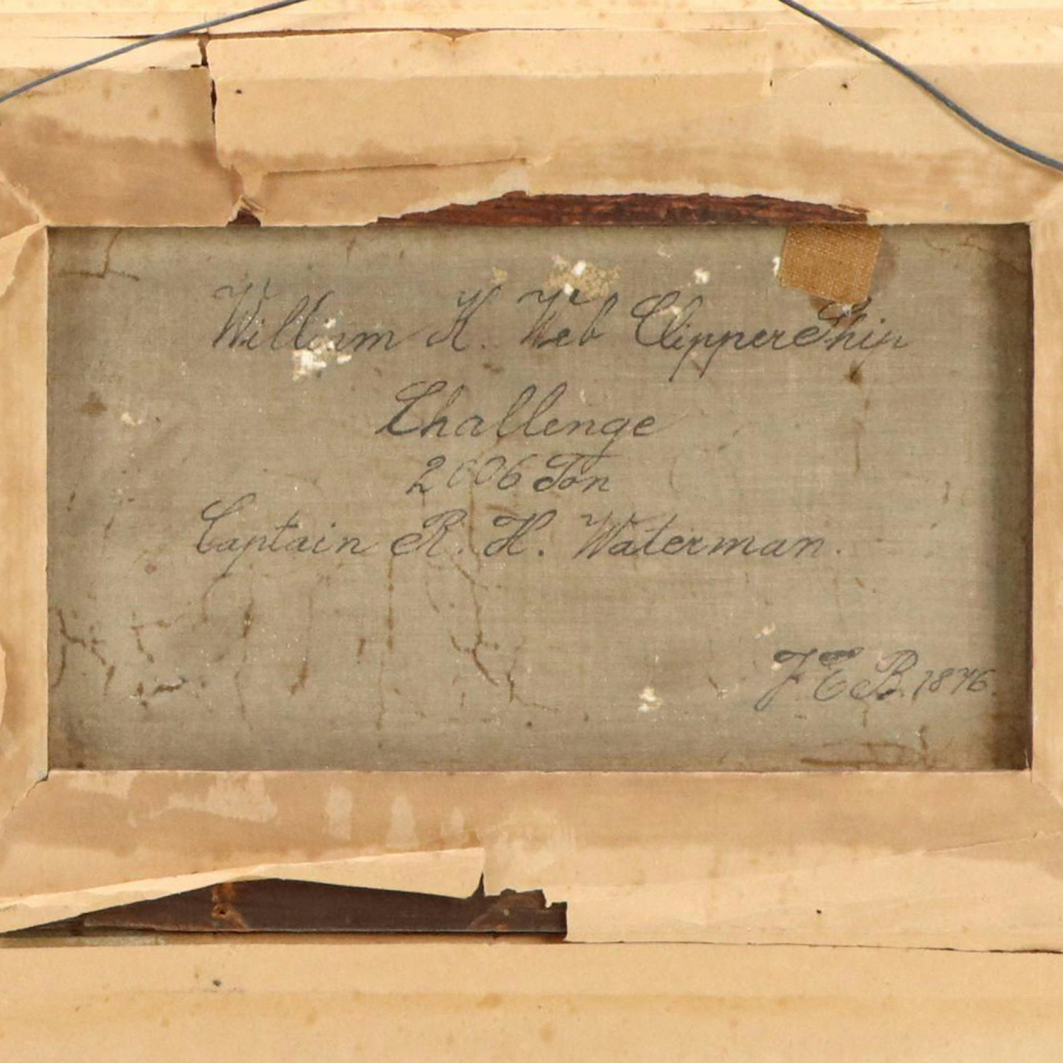 J.E.B. Maritime Oil Paintings of Clipper Ships Challenge and Flying Cloud, 1876