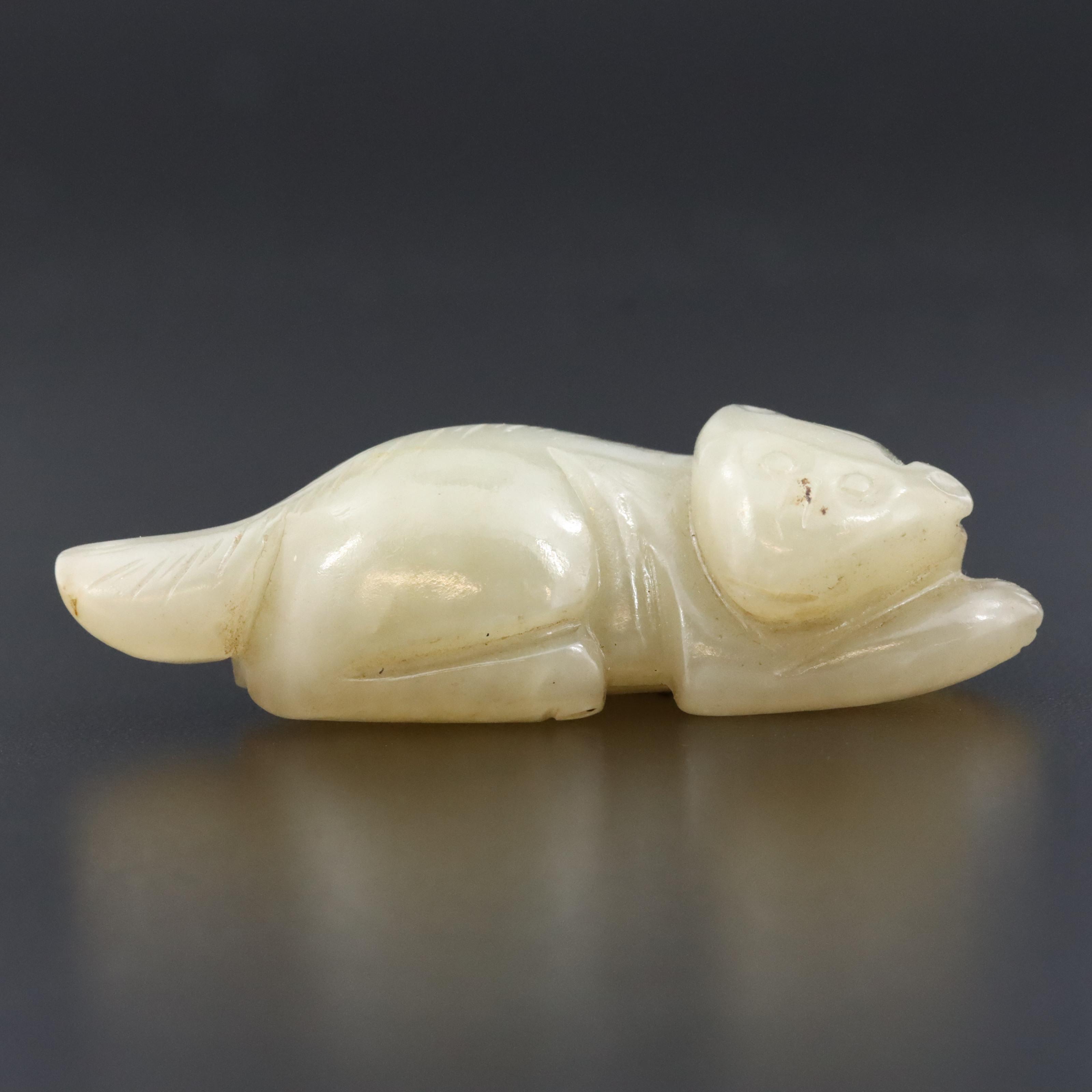 Carved Serpentine Figural Pendant