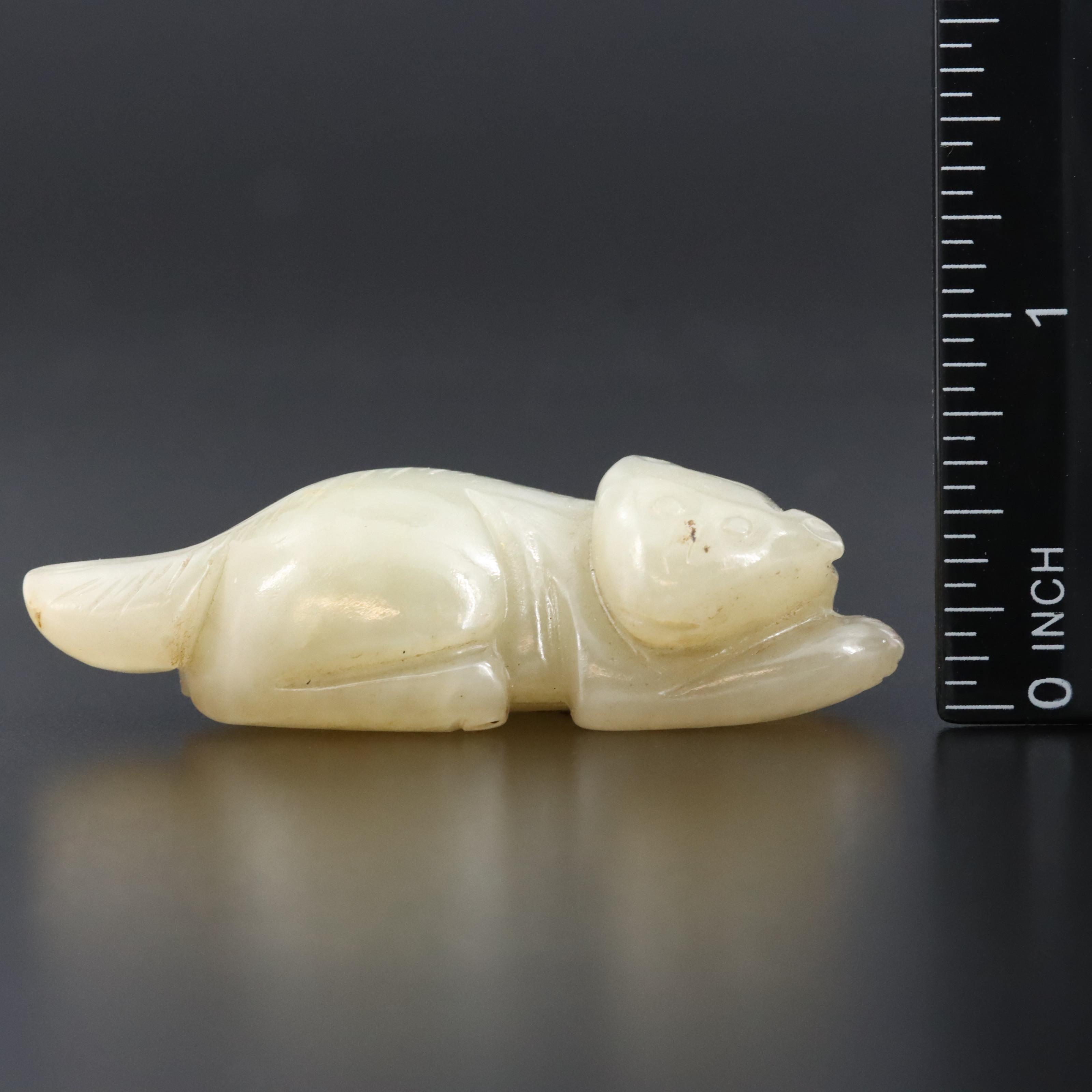 Carved Serpentine Figural Pendant
