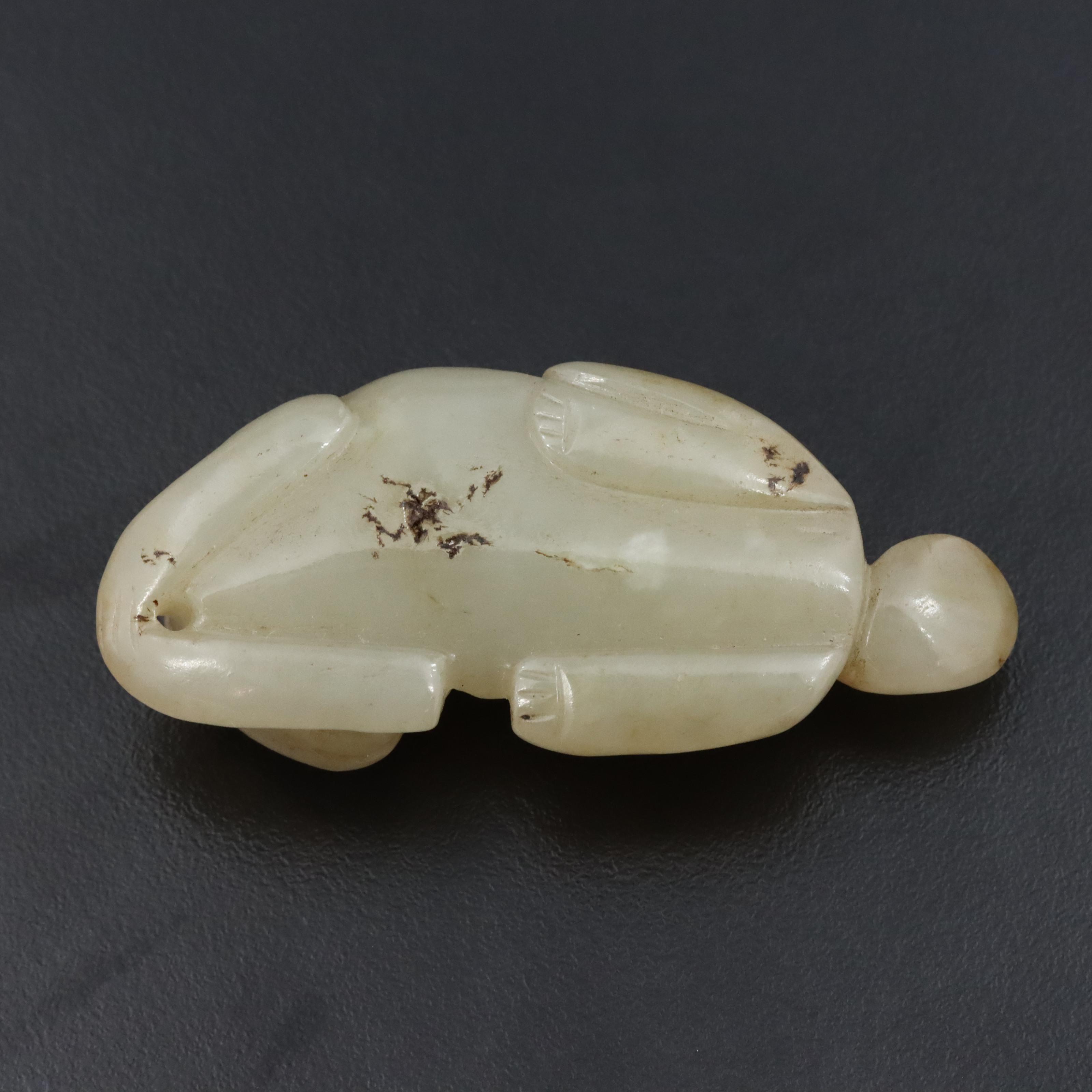 Carved Serpentine Figural Pendant