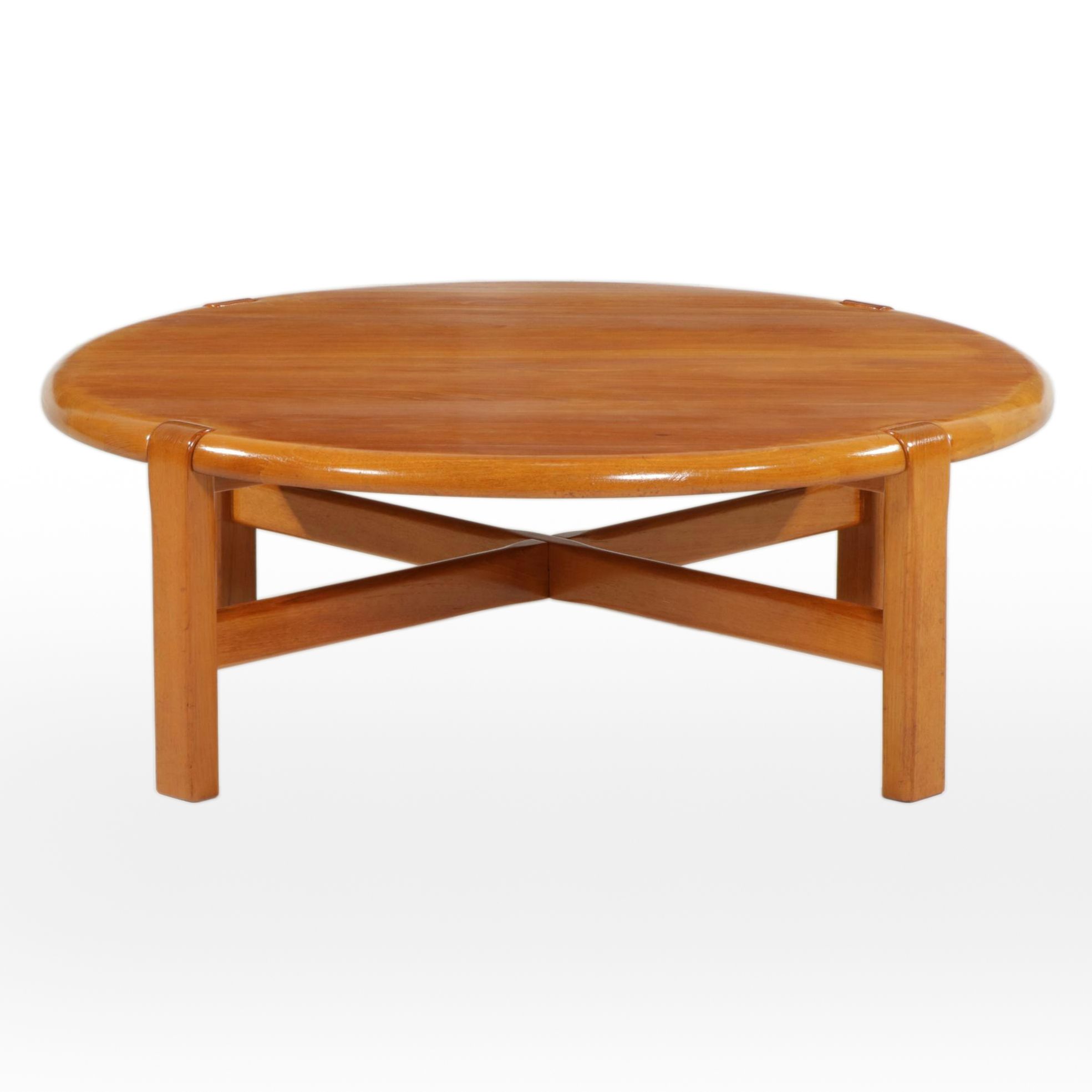 Niels Bach Danish Modern Solid Teak Round Coffee Table, Late 20th Century