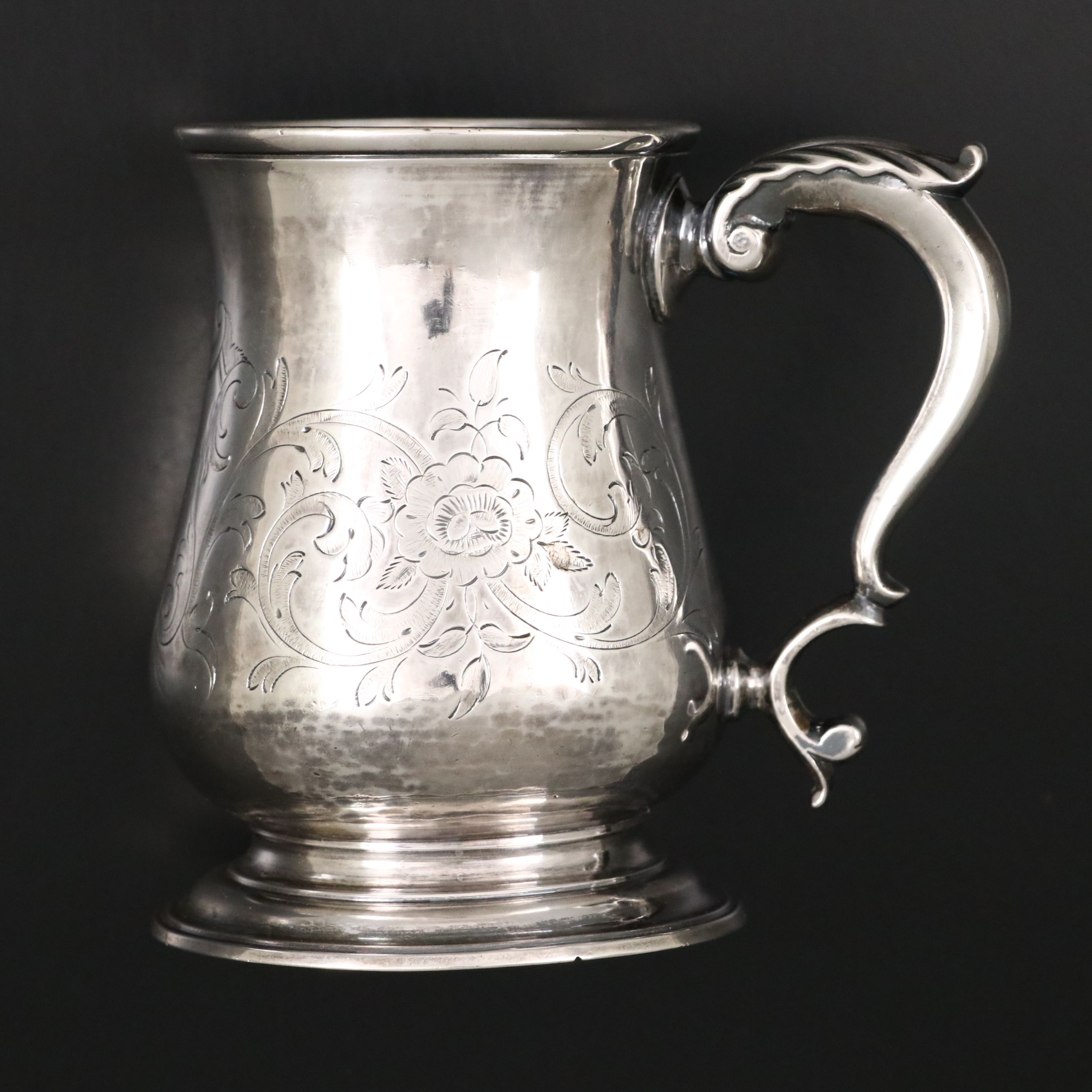 George III Sterling Silver Hammered and Engraved Cup, 1762