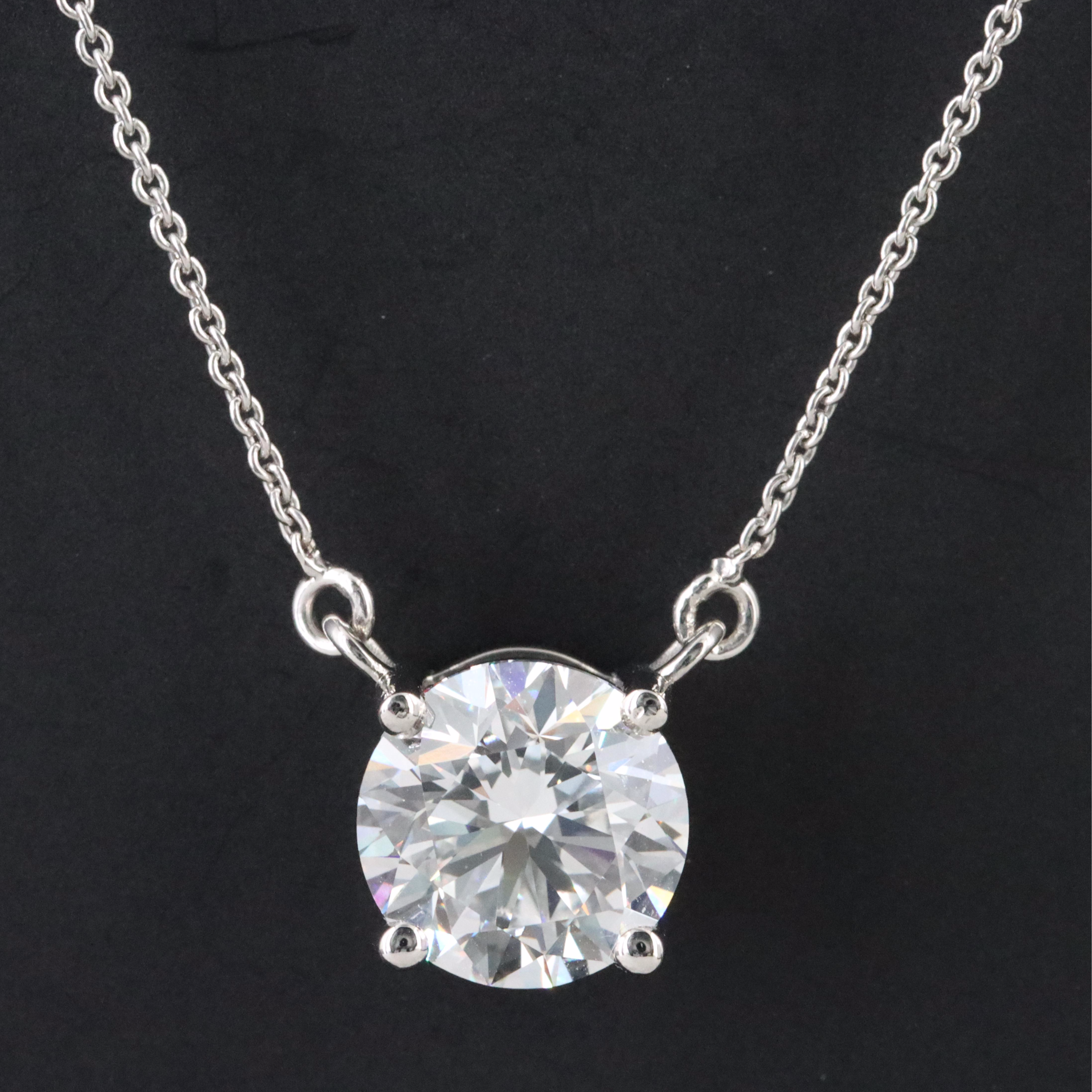 Platinum 3.50 CT Lab Grown Diamond Solitaire Necklace with IGI Report