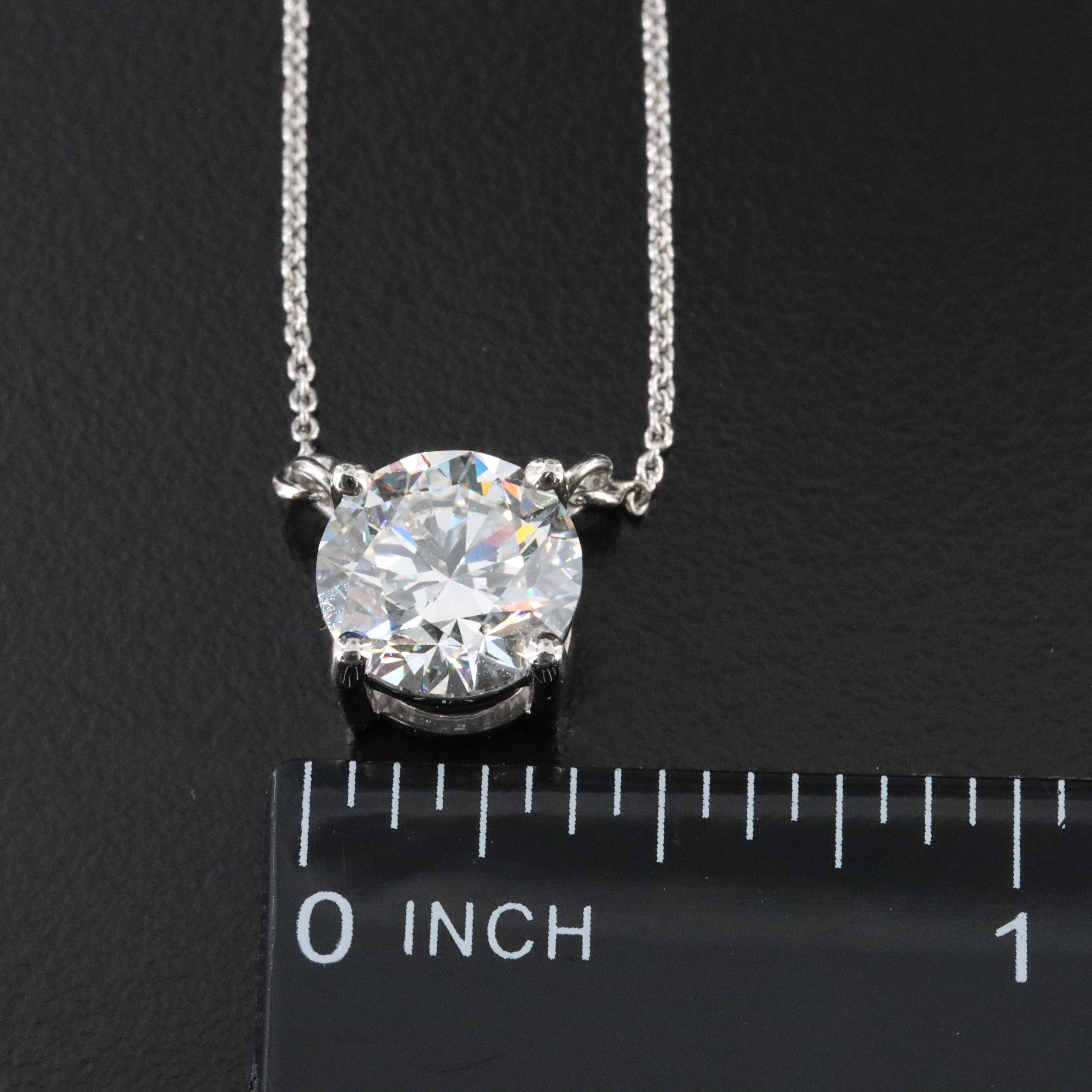 Platinum 3.50 CT Lab Grown Diamond Solitaire Necklace with IGI Report