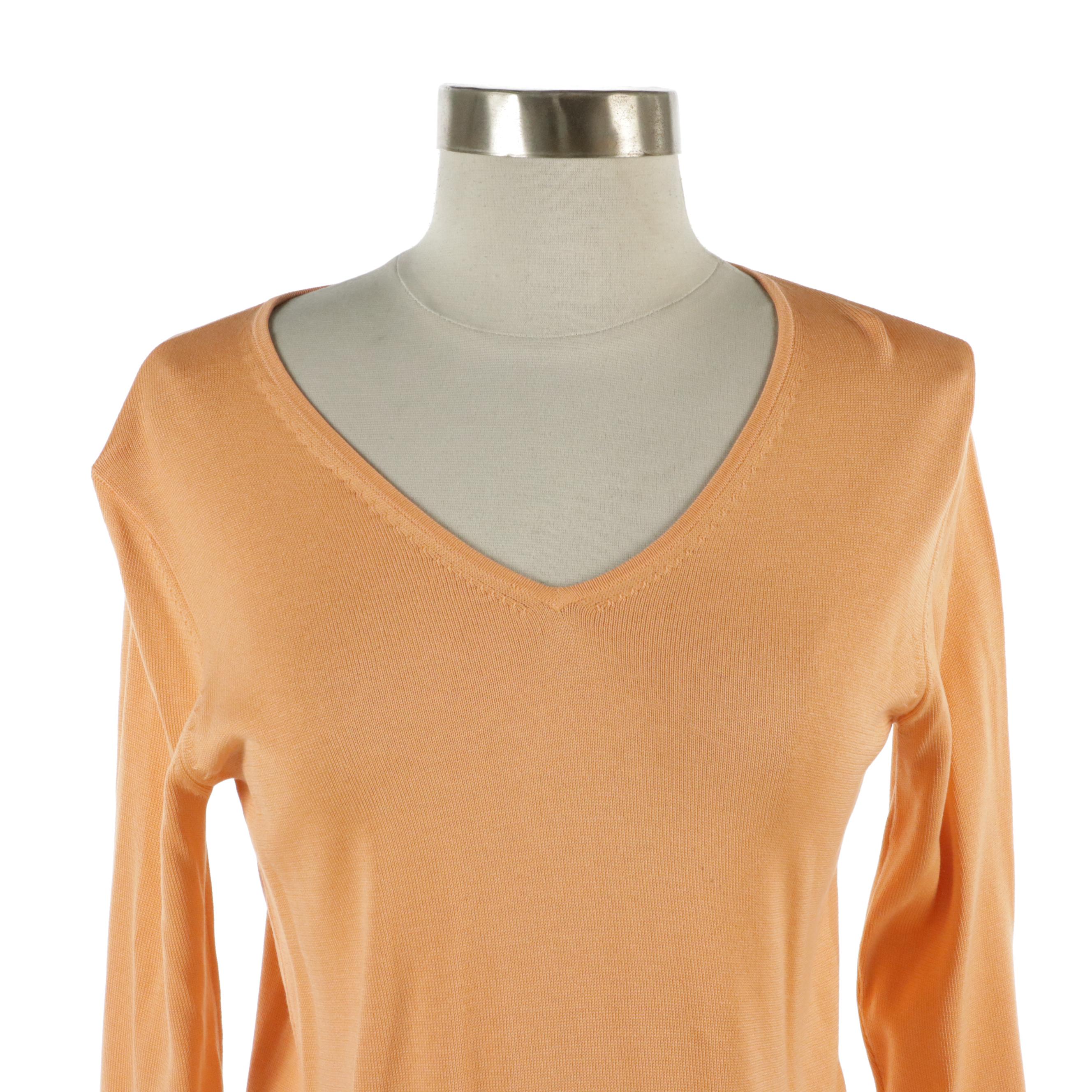 Sioni Studio Mixed Material Sweater Coat with Concept Silk Jersey Knit Top