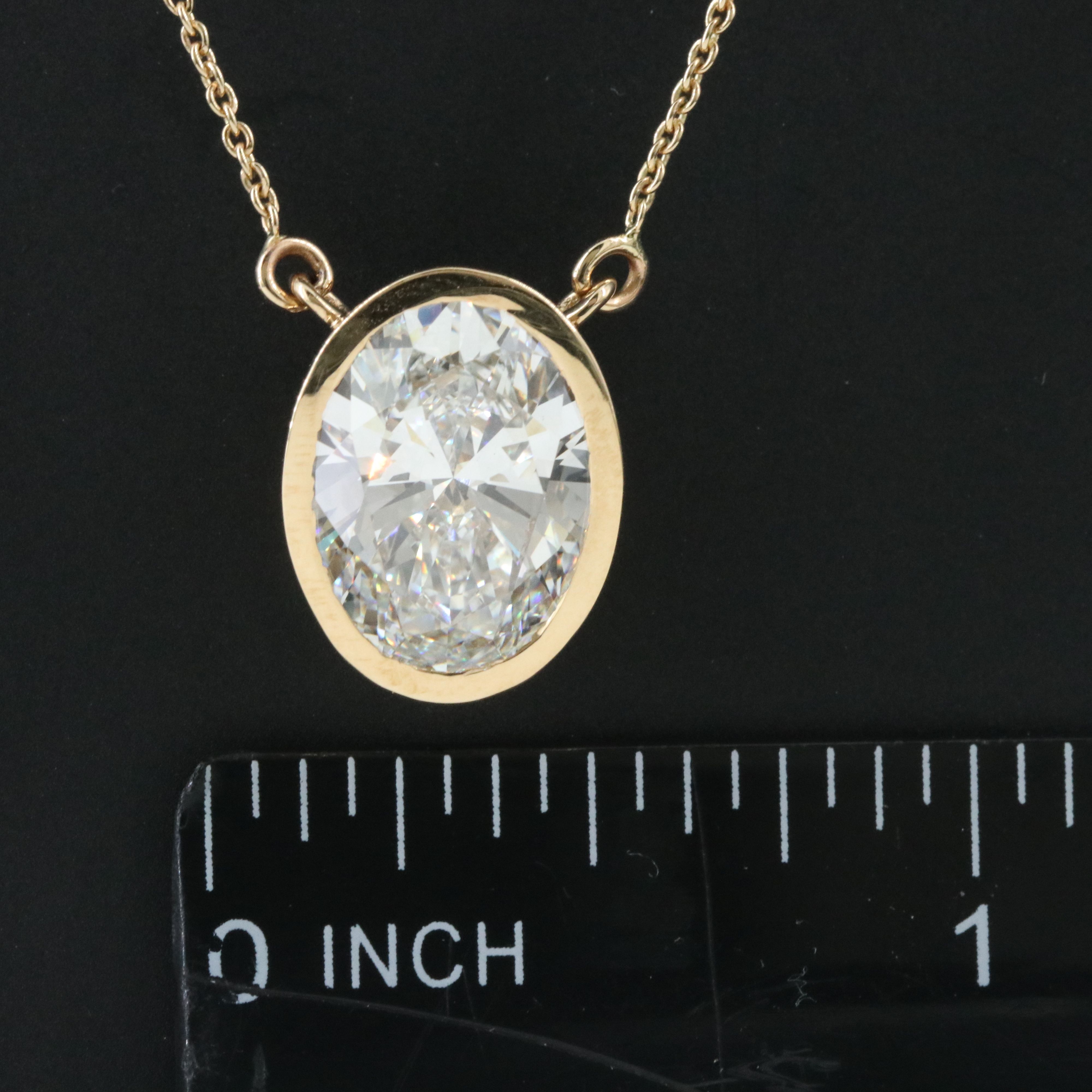 18K 4.59 CT Lab Grown Diamond Solitaire Necklace with IGI Report