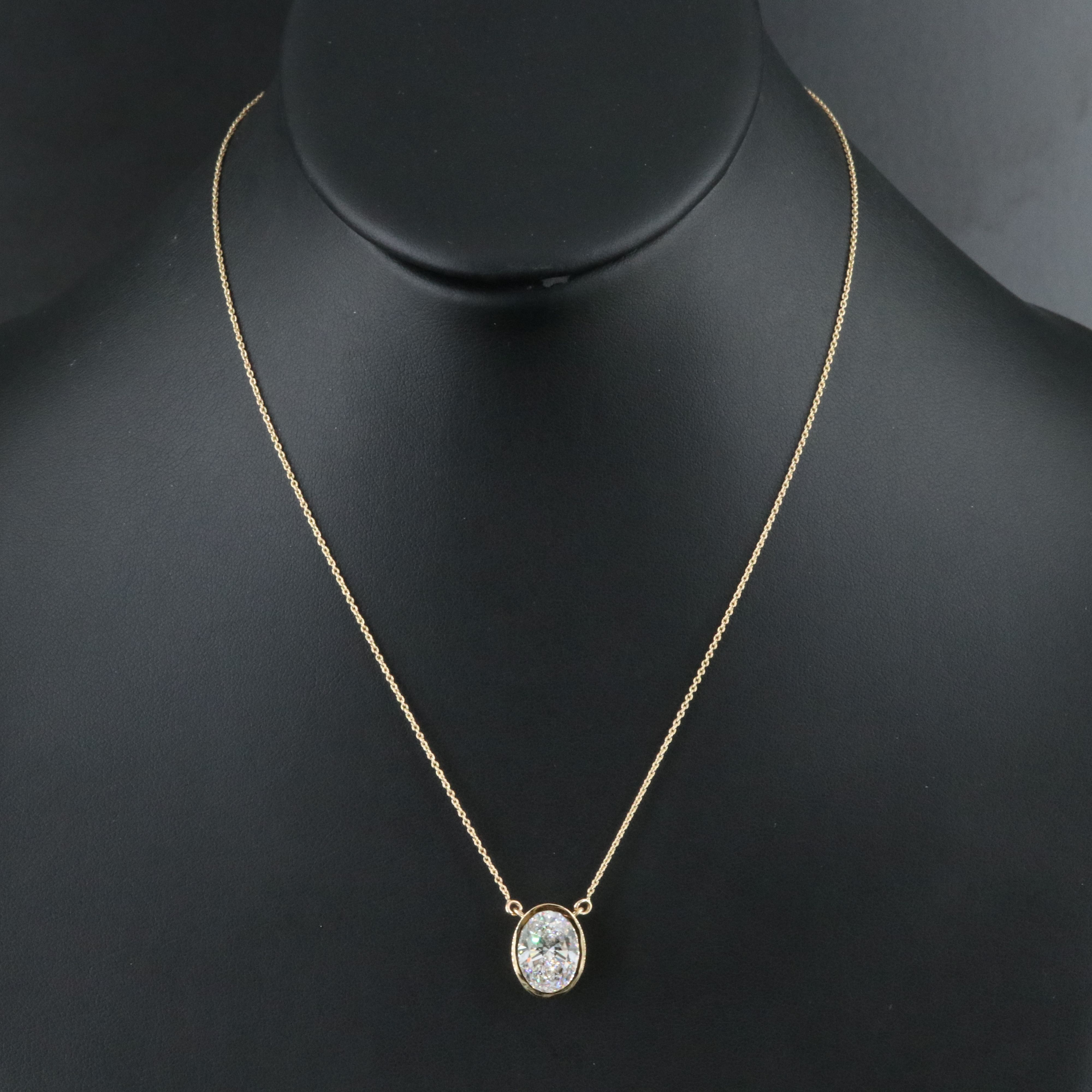 18K 4.59 CT Lab Grown Diamond Solitaire Necklace with IGI Report