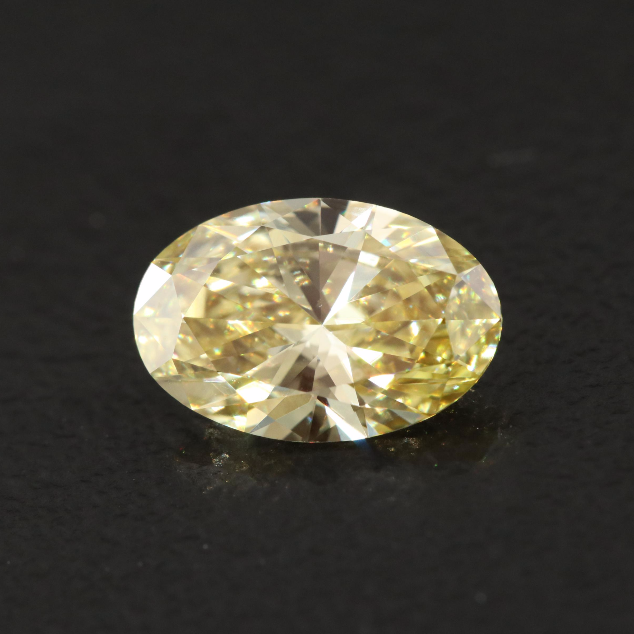 Loose 1.00 CT Lab Grown Fancy Yellow Diamond with IGI Report