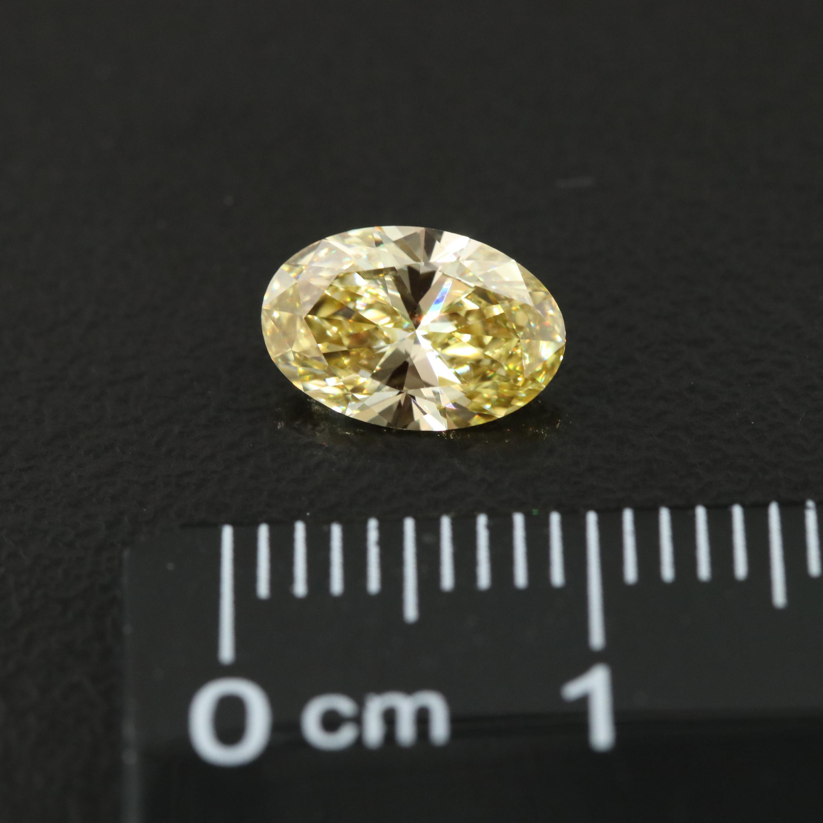Loose 1.00 CT Lab Grown Fancy Yellow Diamond with IGI Report