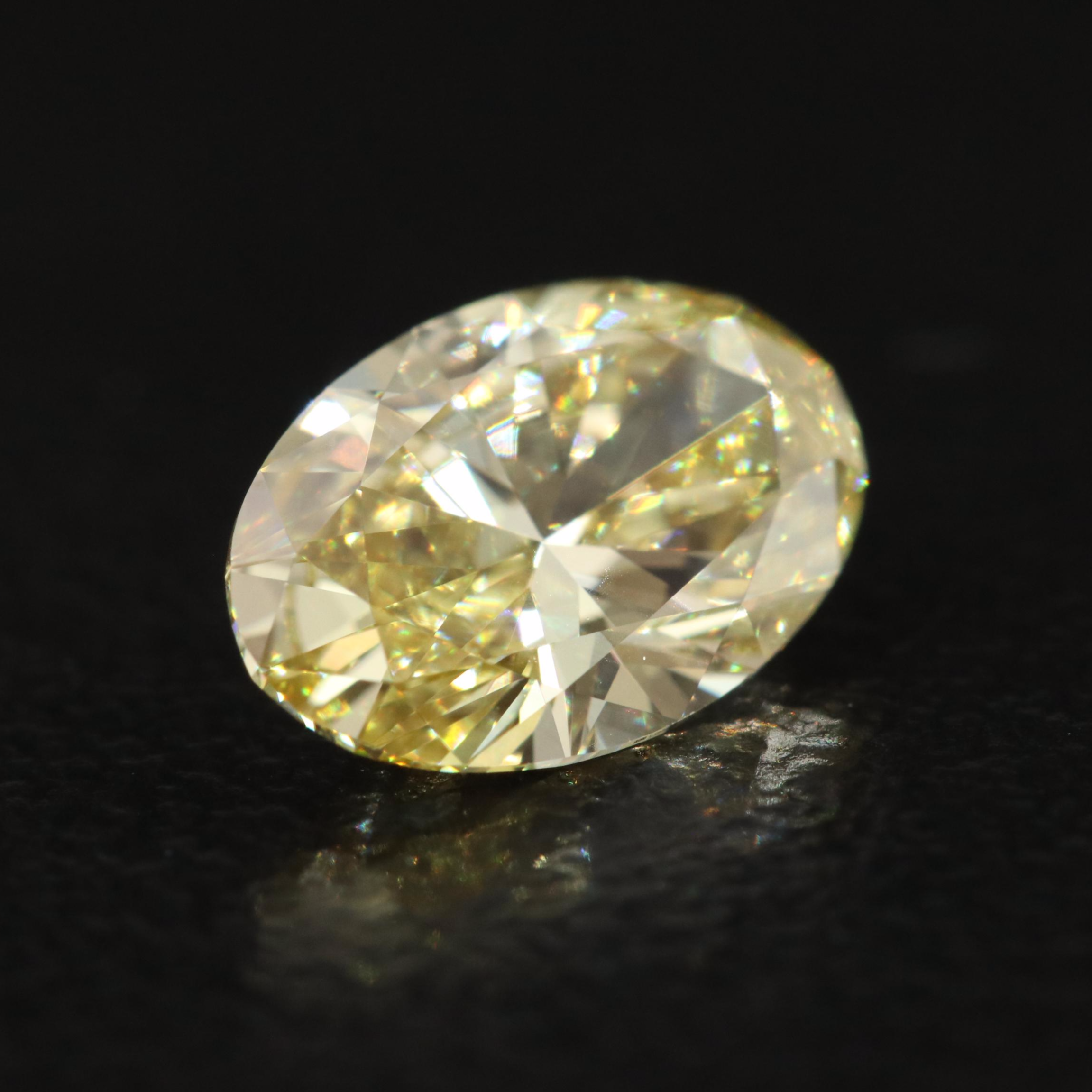 Loose 1.00 CT Lab Grown Fancy Yellow Diamond with IGI Report