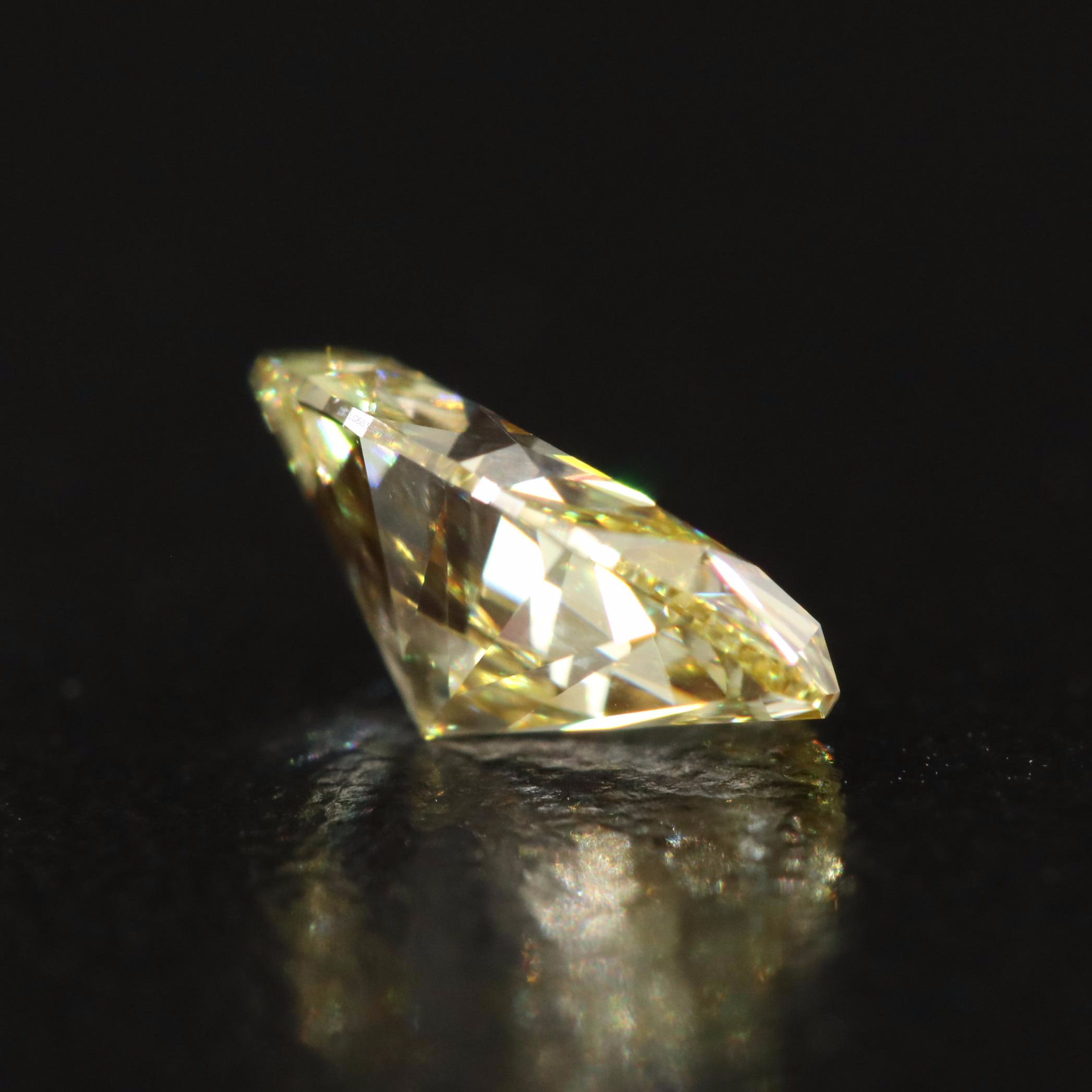 Loose 1.00 CT Lab Grown Fancy Yellow Diamond with IGI Report