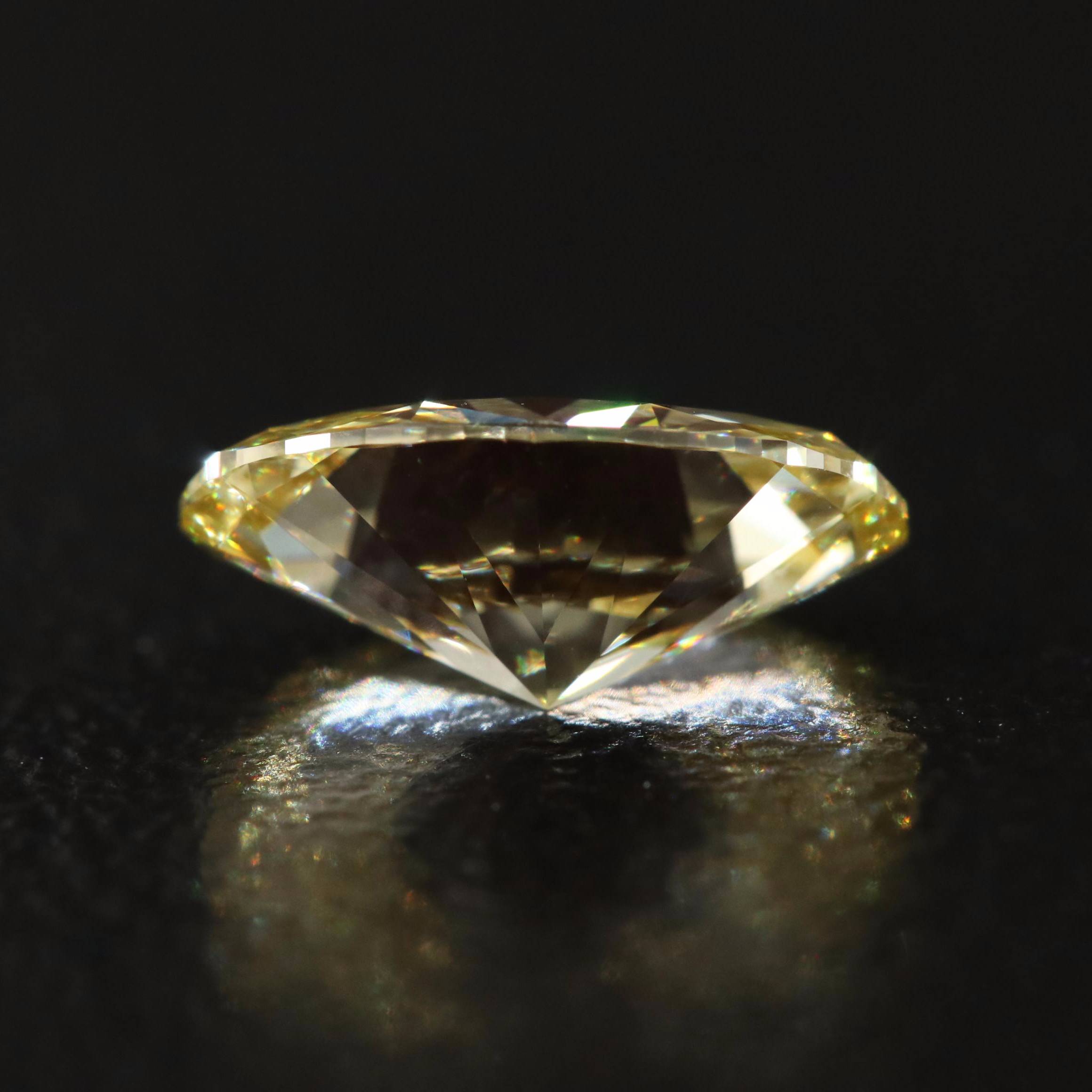 Loose 1.00 CT Lab Grown Fancy Yellow Diamond with IGI Report