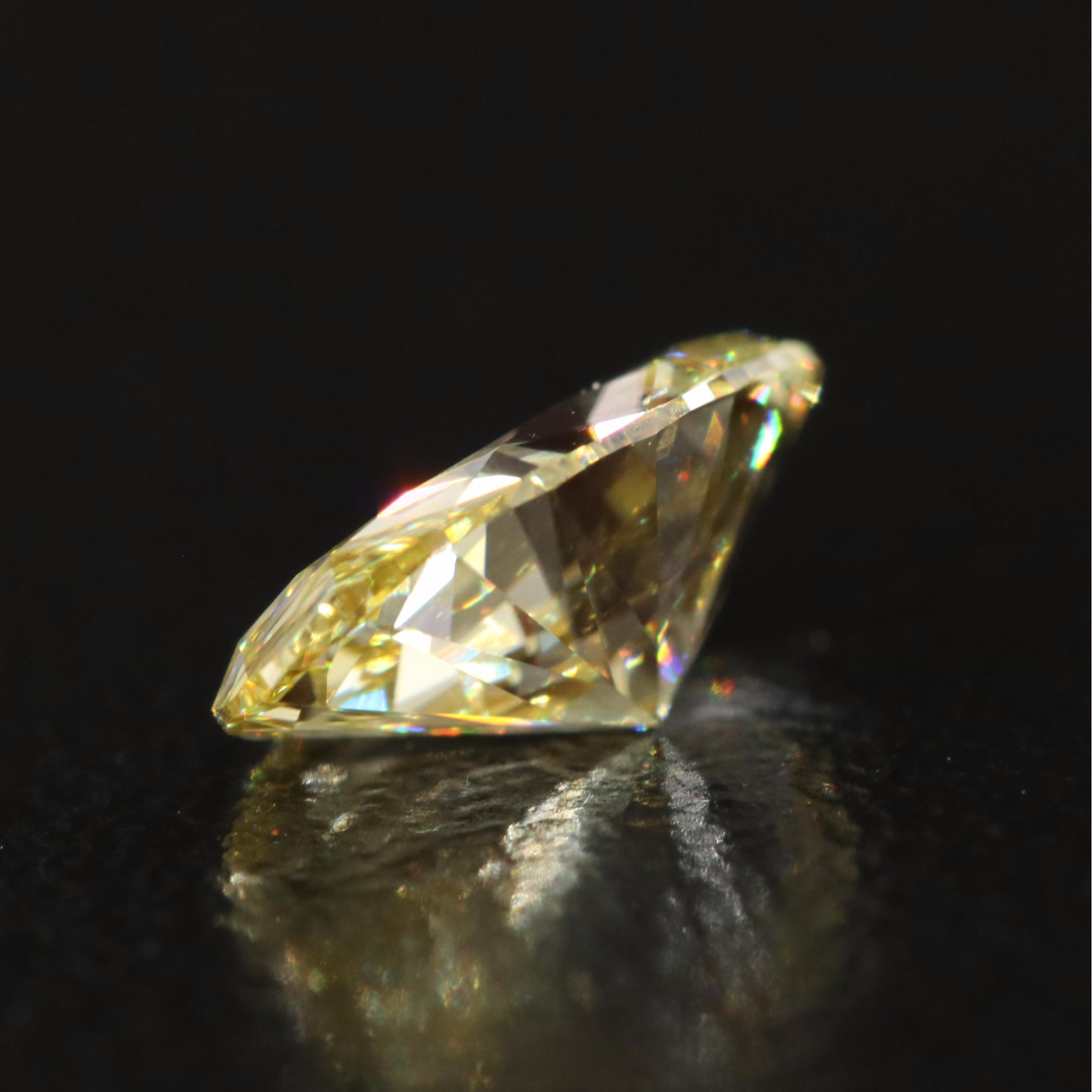 Loose 1.00 CT Lab Grown Fancy Yellow Diamond with IGI Report