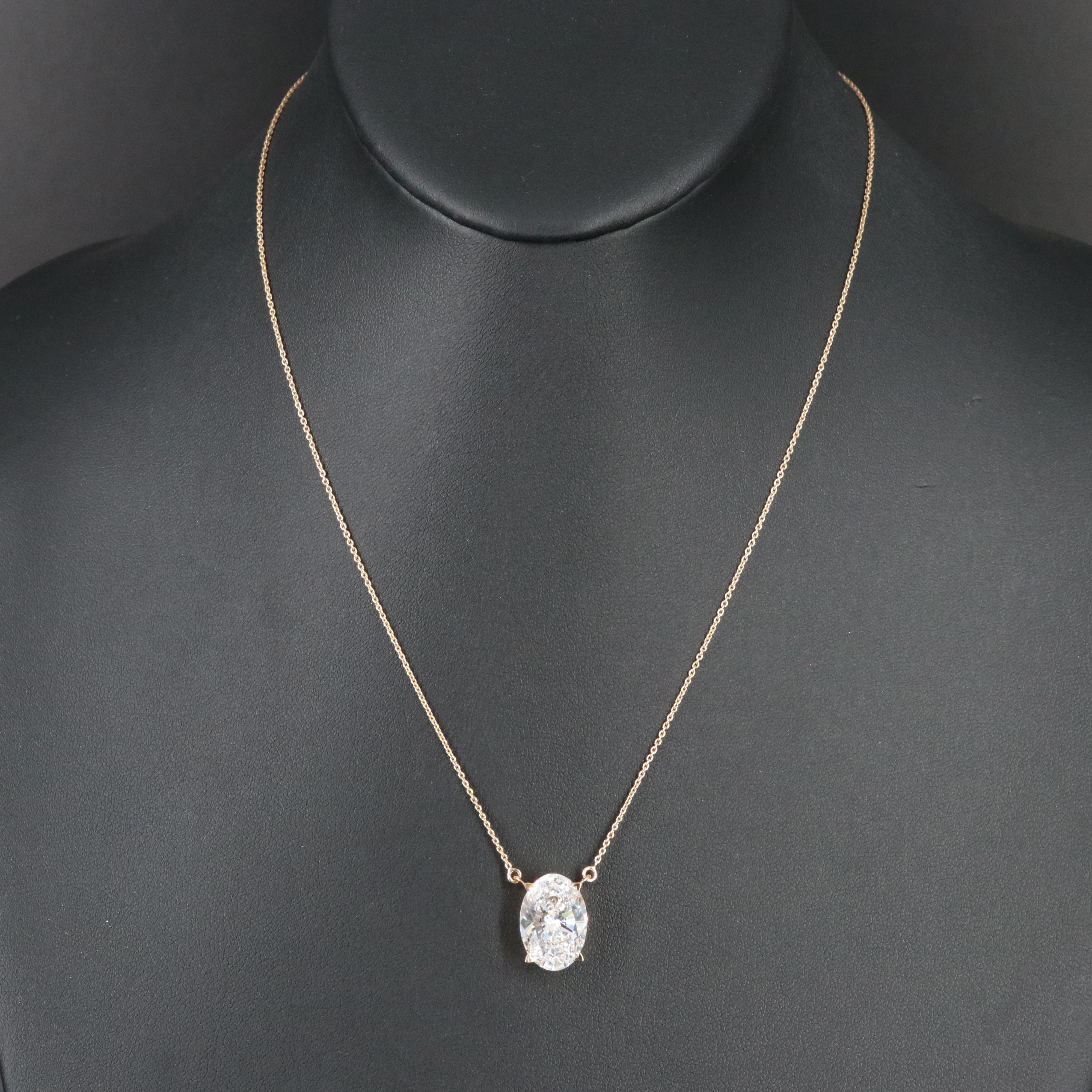 18K 6.01 CT Lab Grown Diamond Solitaire Necklace with IGI Report