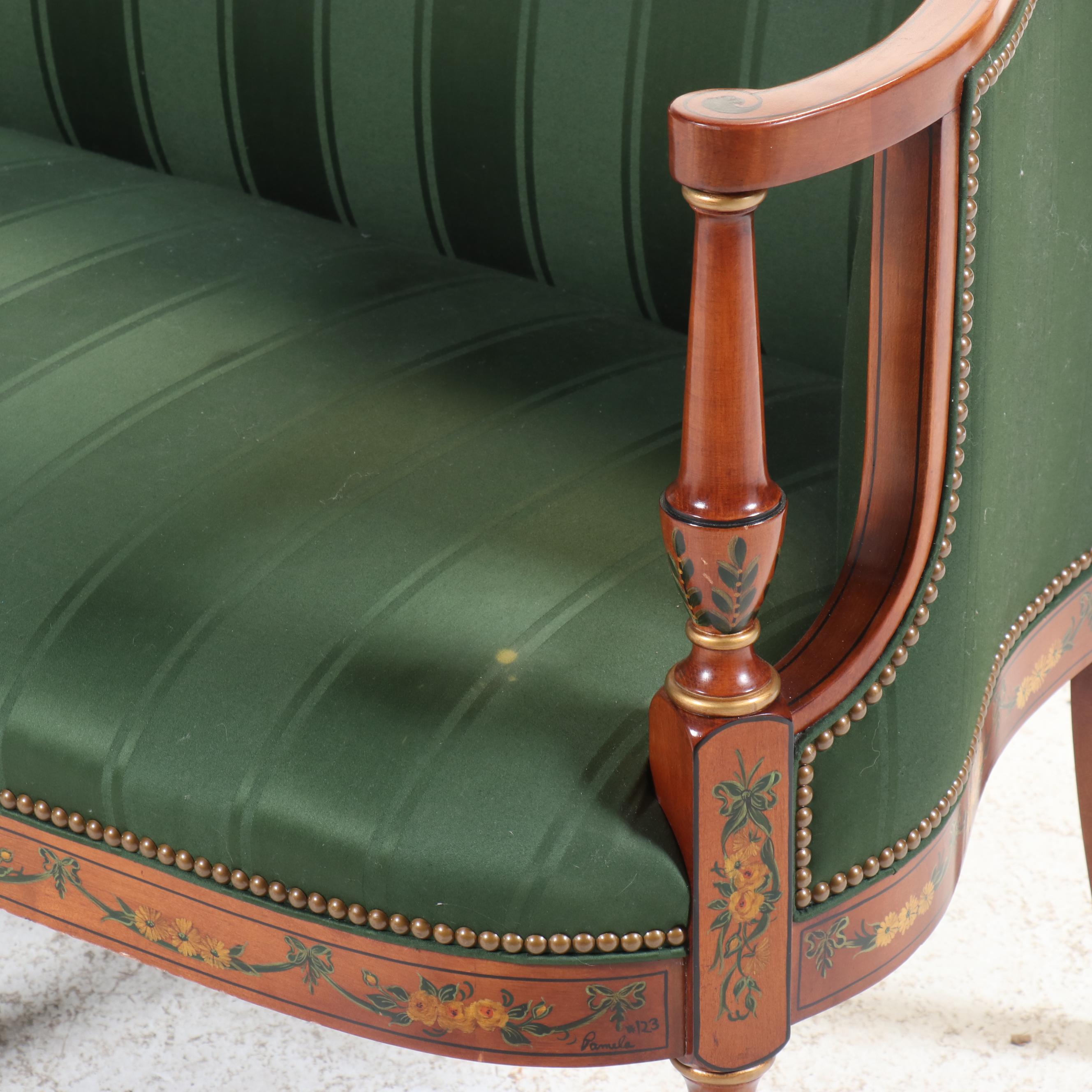Southwood "Connoisseur" Adam Style Paint-Decorated Mahogany Settee
