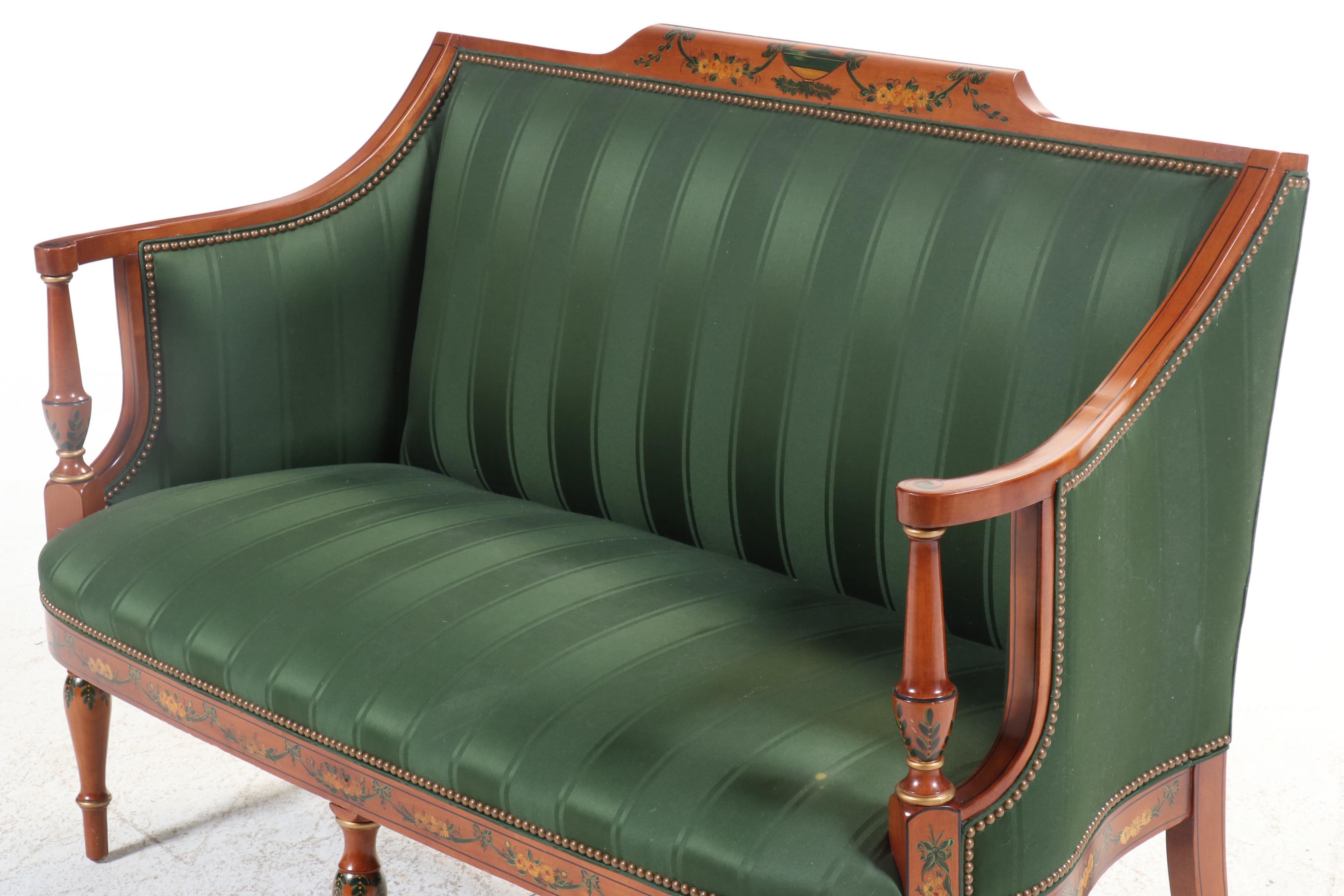 Southwood "Connoisseur" Adam Style Paint-Decorated Mahogany Settee