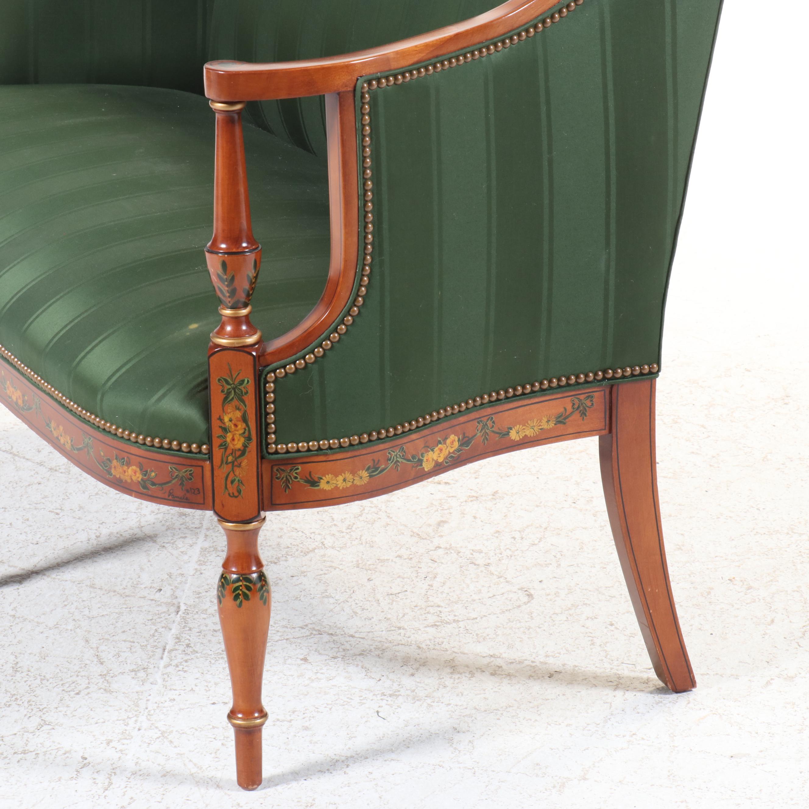 Southwood "Connoisseur" Adam Style Paint-Decorated Mahogany Settee